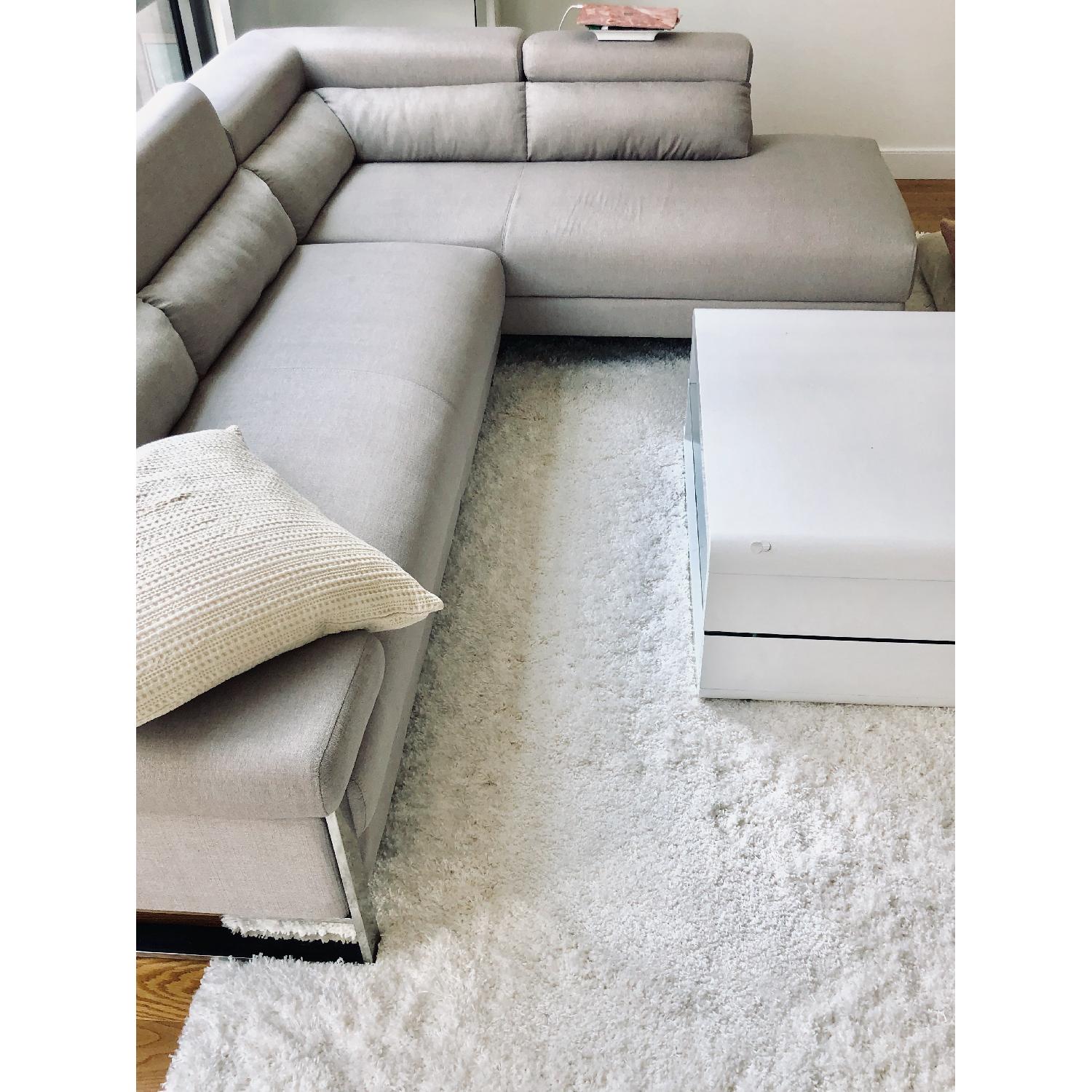 Seagate Beige Glossy Polyfiber 2 Piece Sectional Sofa - image-3