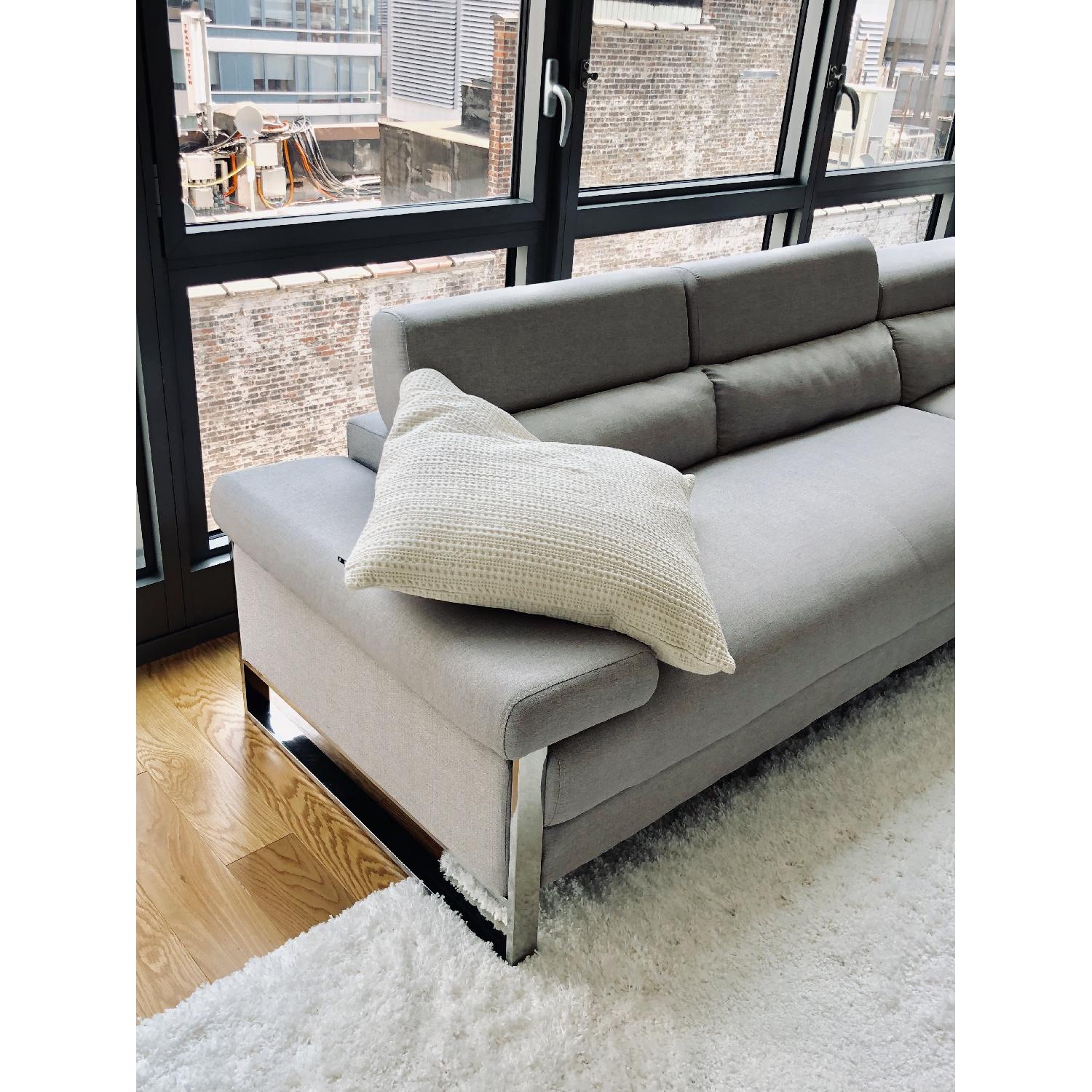 Seagate Beige Glossy Polyfiber 2 Piece Sectional Sofa - image-4