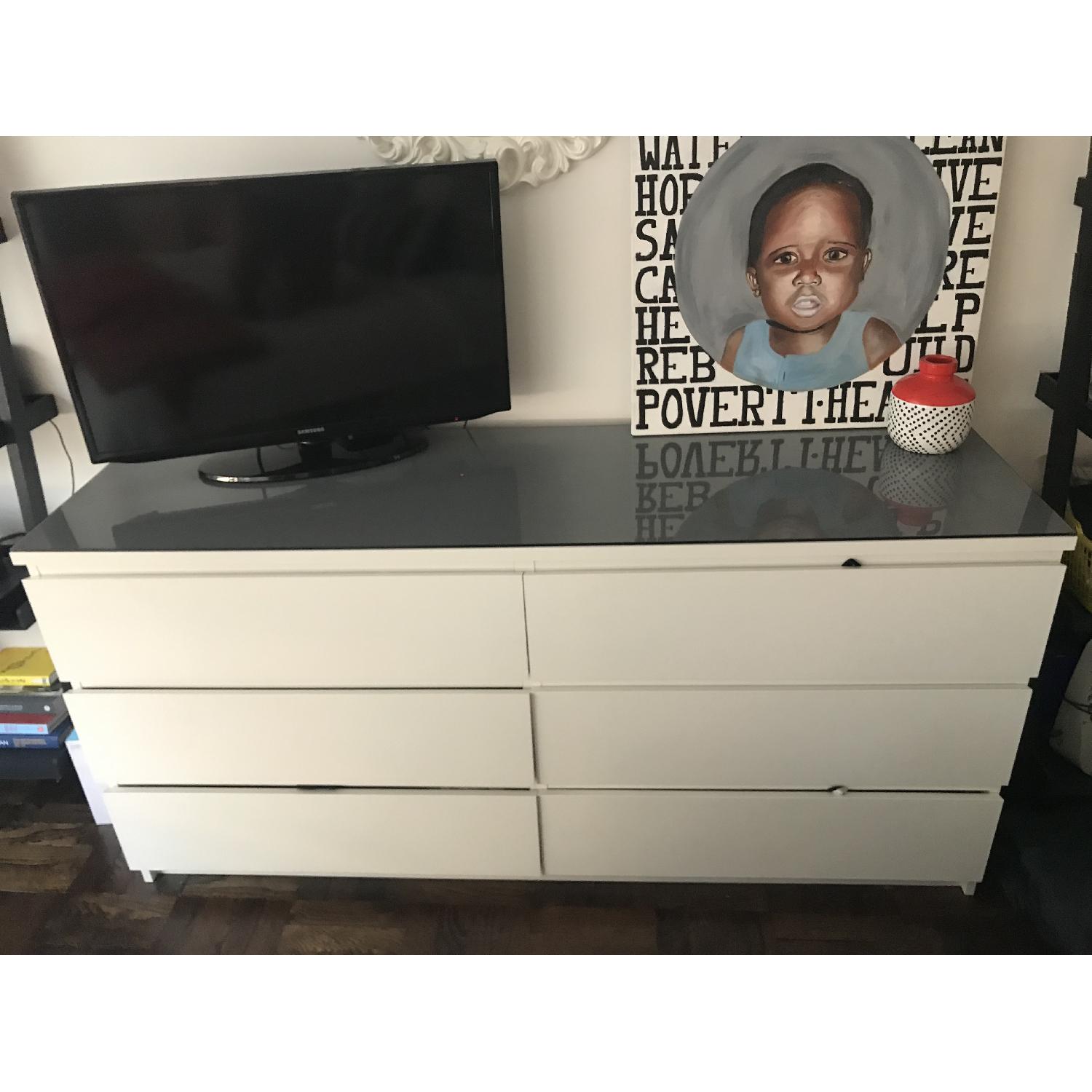 Ikea Malm White 6 Drawer Dresser For Sale On Aptdeco