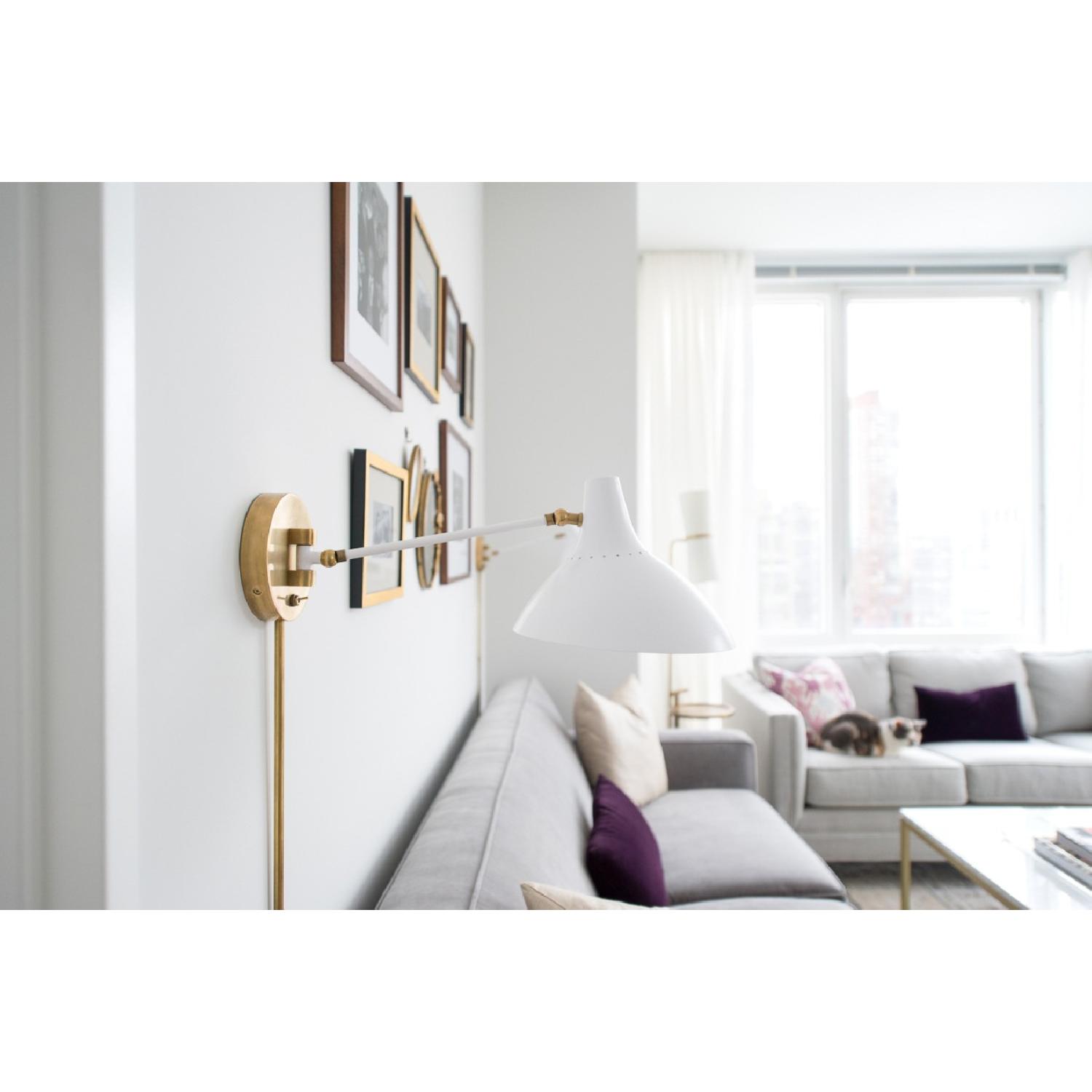 Mitchell Gold Jean Luc Sofa in Boulevard Velvet Light Grey - image-1