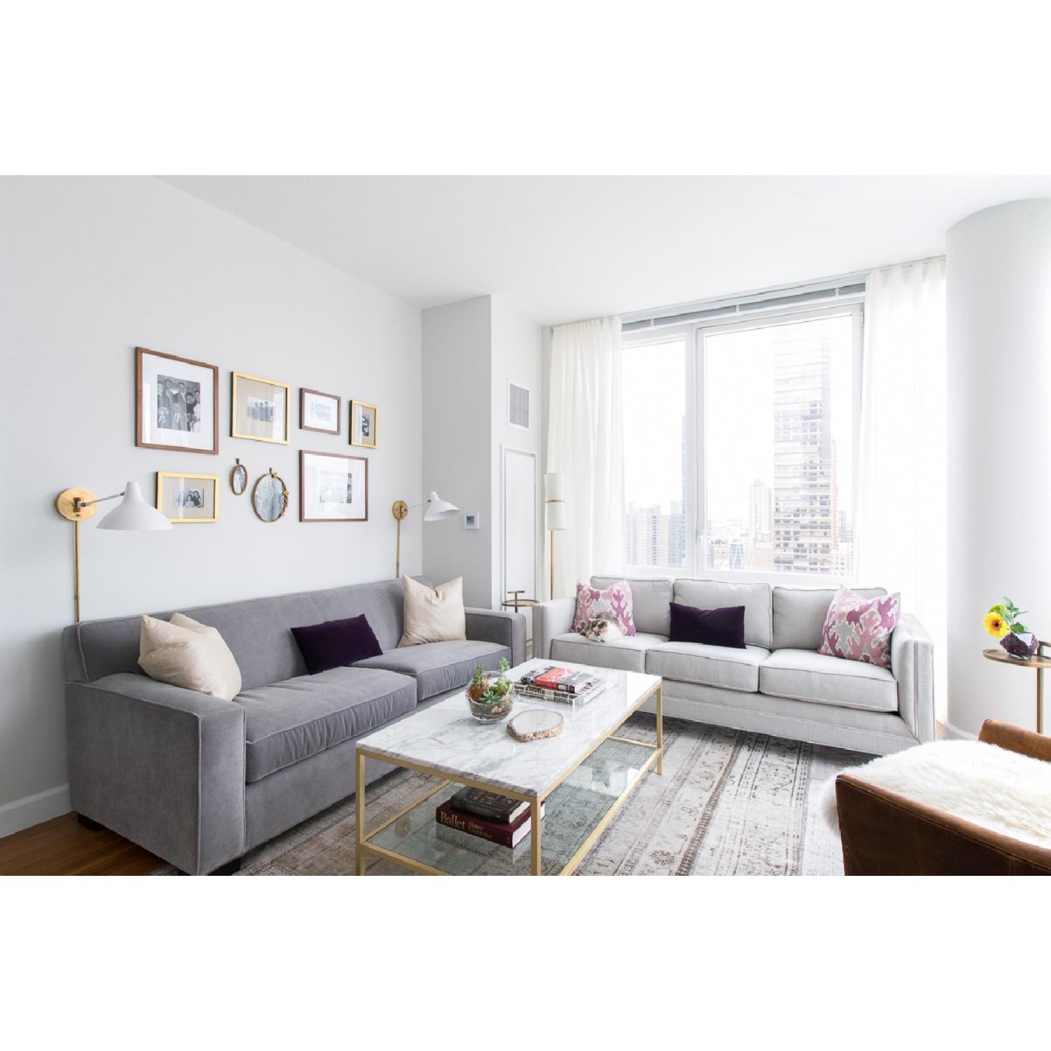 Mitchell Gold Jean Luc Sofa in Boulevard Velvet Light Grey - image-2