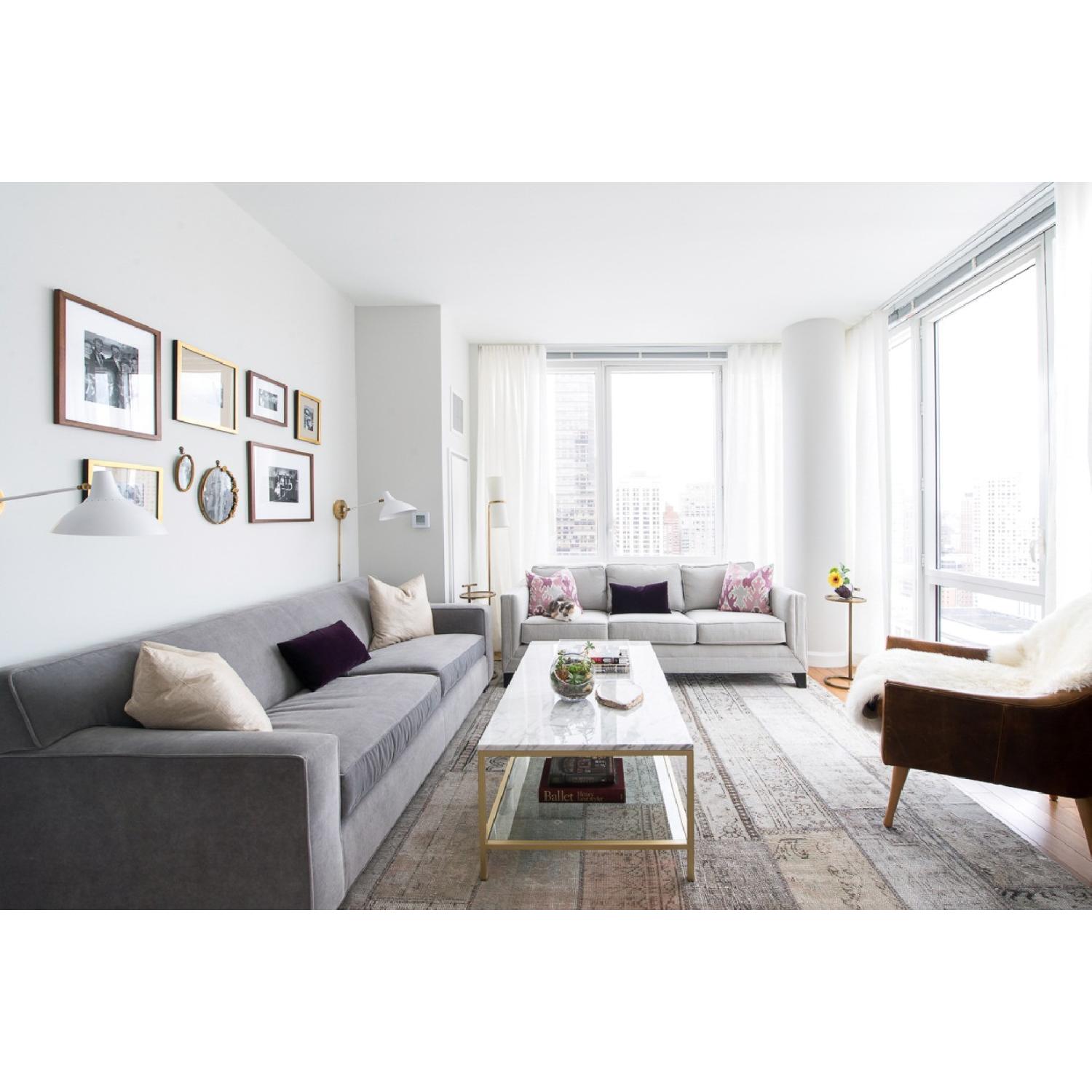 Mitchell Gold Jean Luc Sofa in Boulevard Velvet Light Grey - image-3