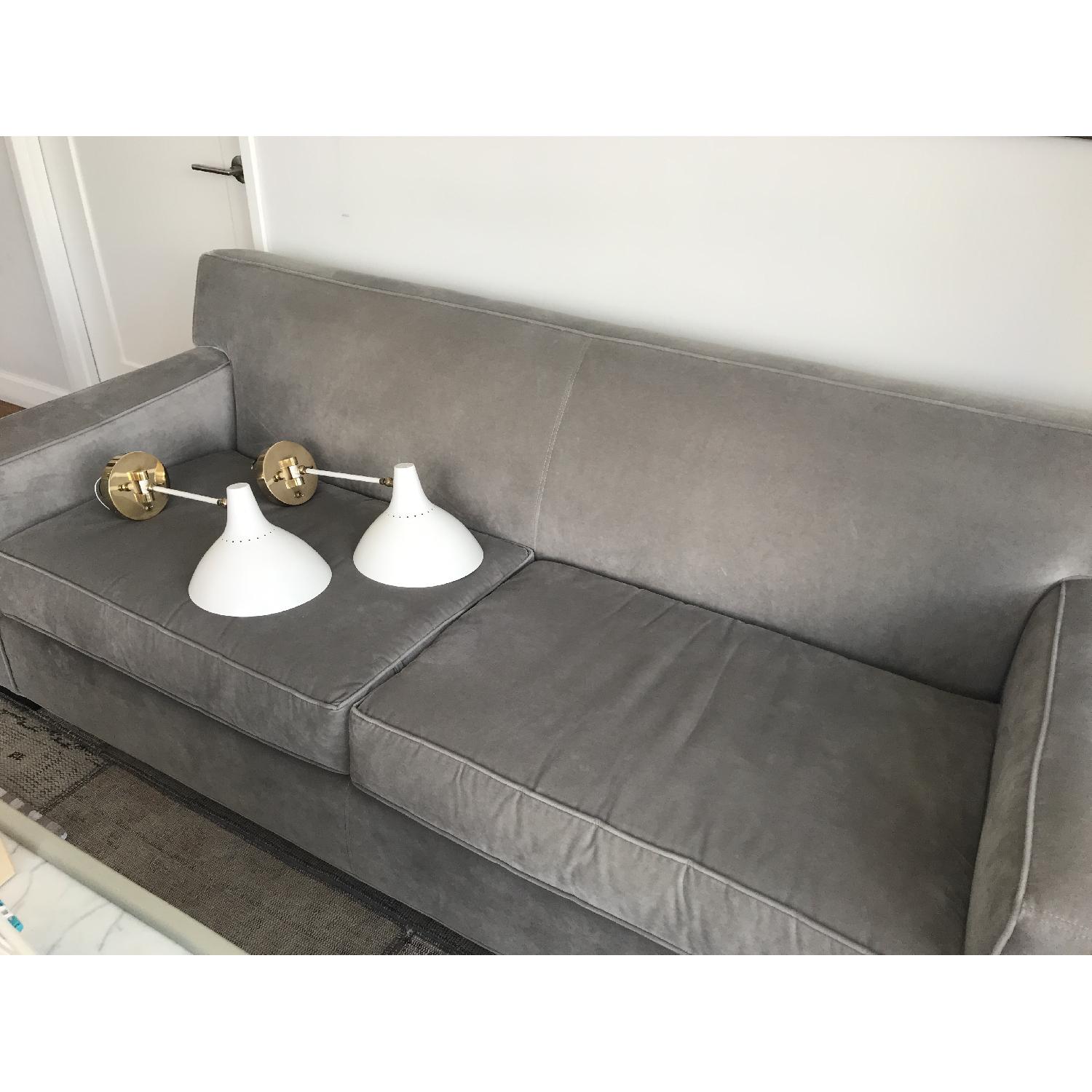 Mitchell Gold Jean Luc Sofa in Boulevard Velvet Light Grey - image-4