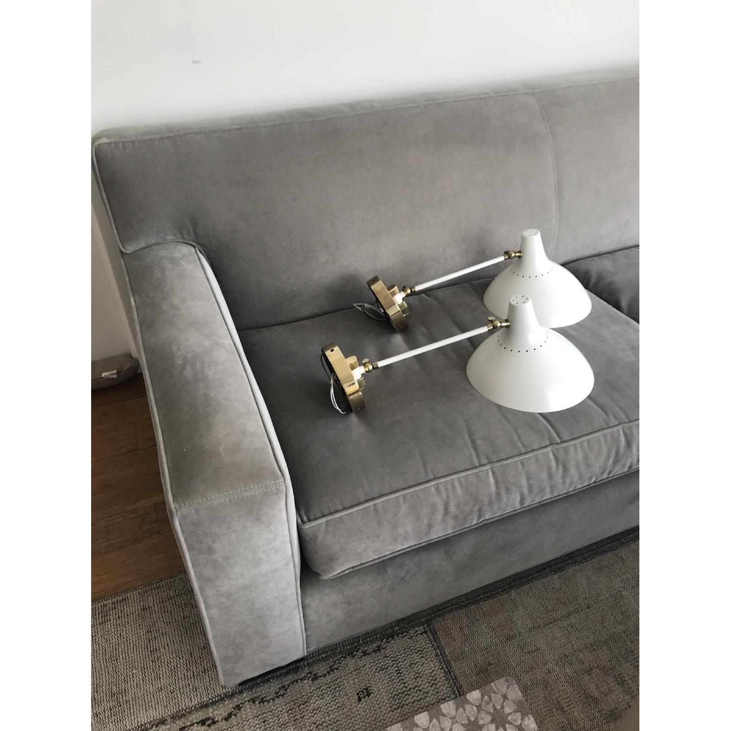 Mitchell Gold Jean Luc Sofa in Boulevard Velvet Light Grey - image-5