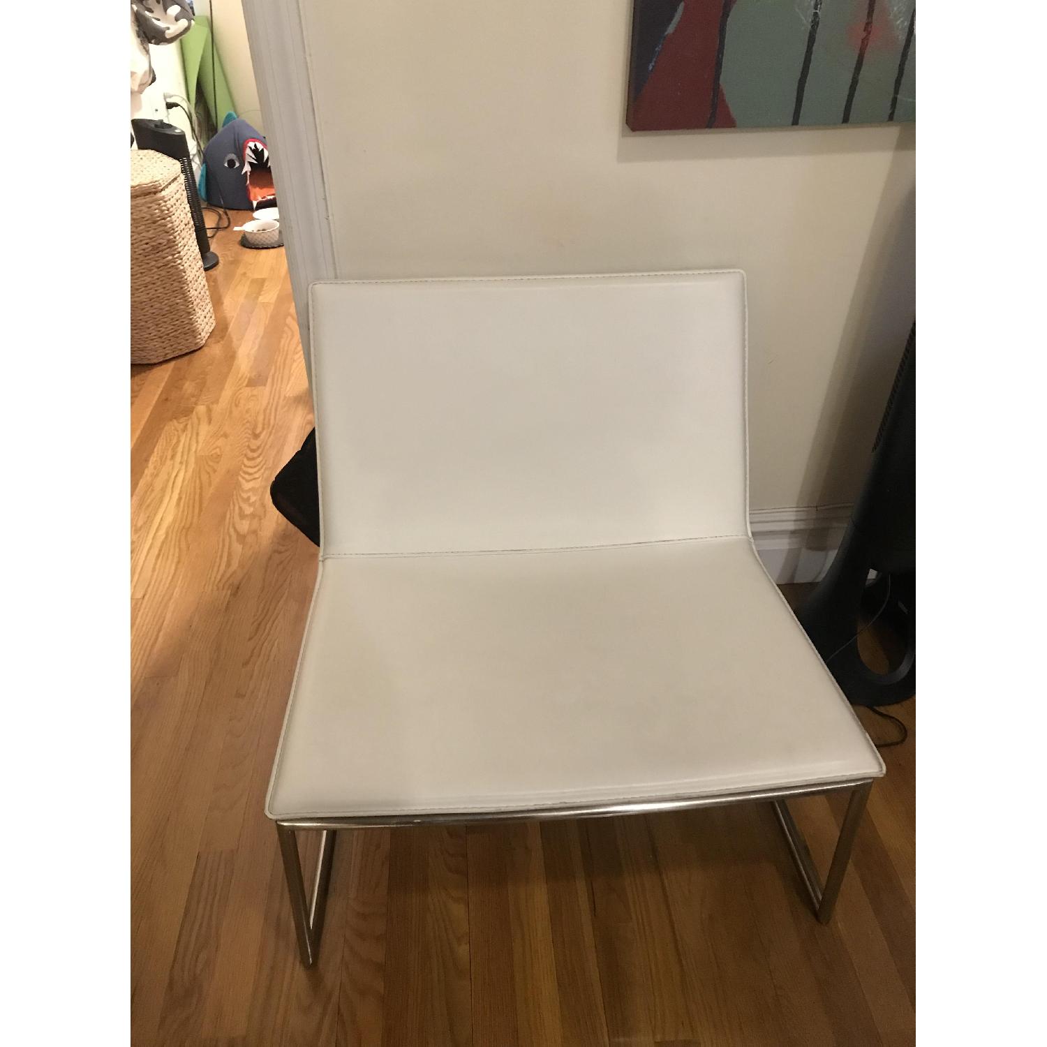 CB2 Modern White Accent Chair AptDeco