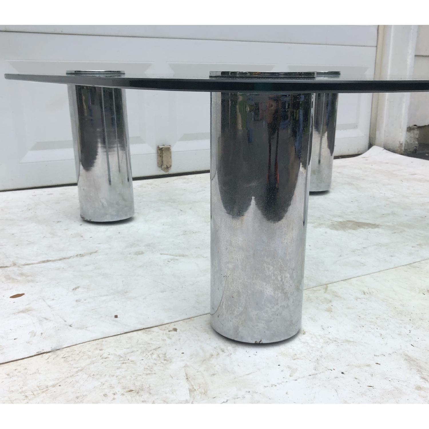 Pace Mid-Century Modern Glass & Chrome Coffee Table - image-4