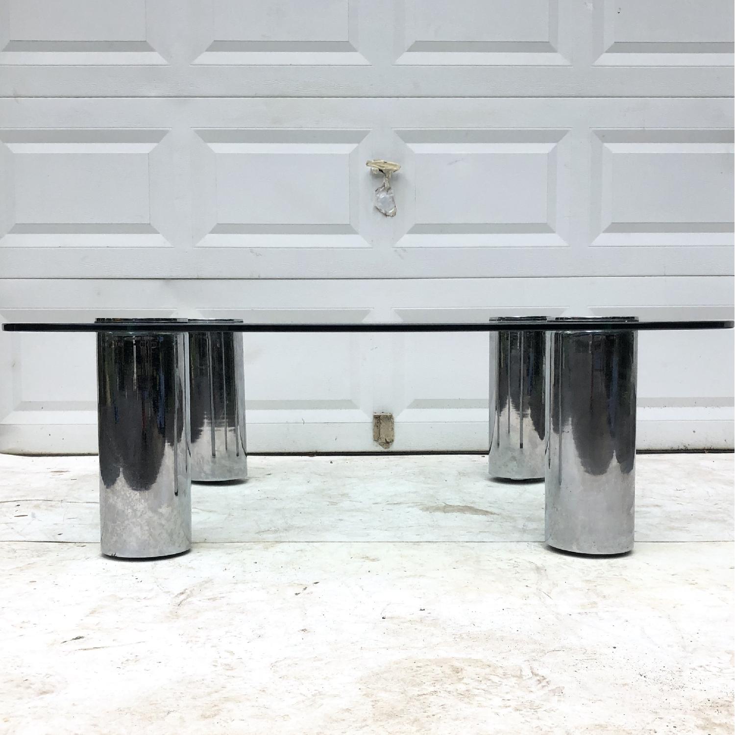 Pace Mid-Century Modern Glass & Chrome Coffee Table - image-8