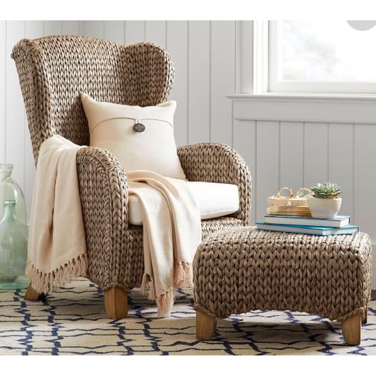 Pottery Barn Seagrass Wingback Chair - image-1