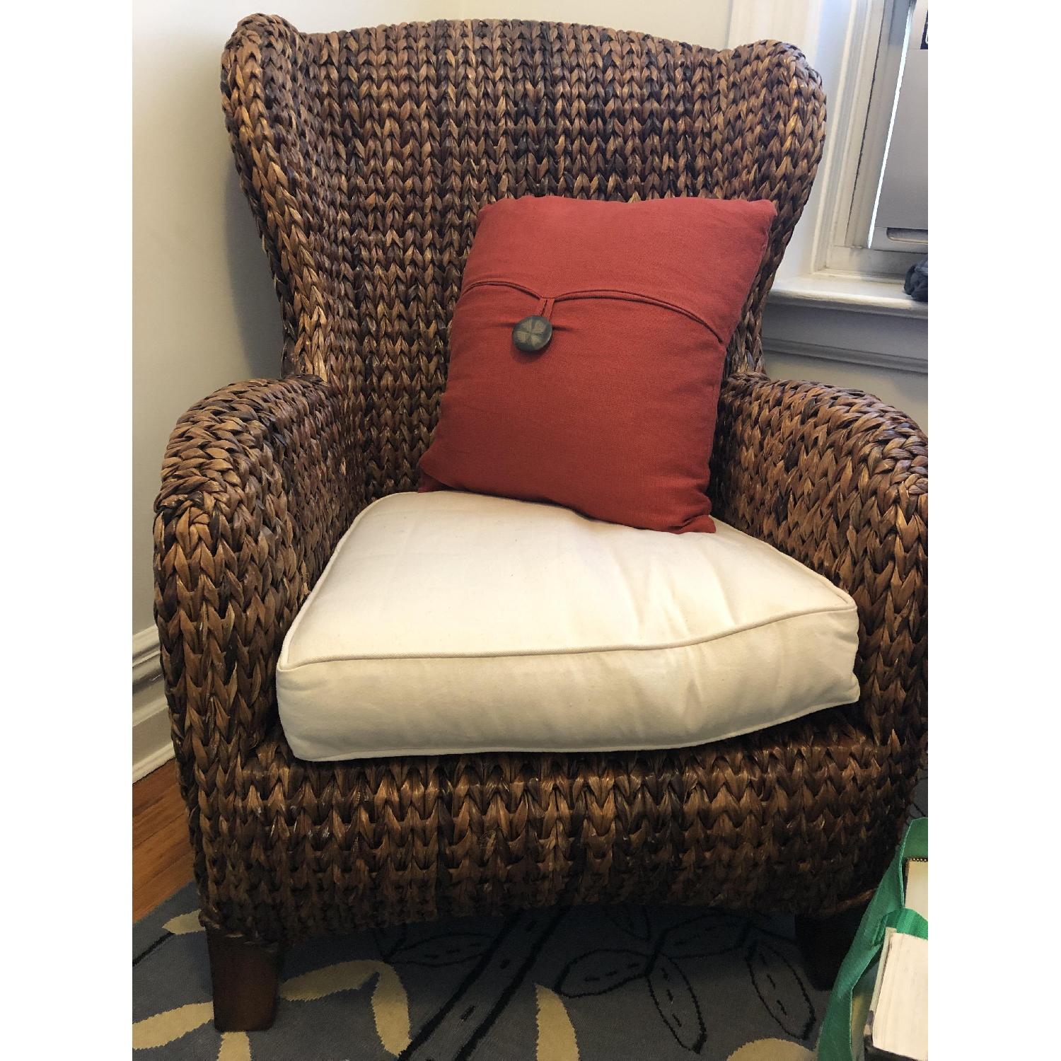 Pottery Barn Seagrass Wingback Chair - image-2