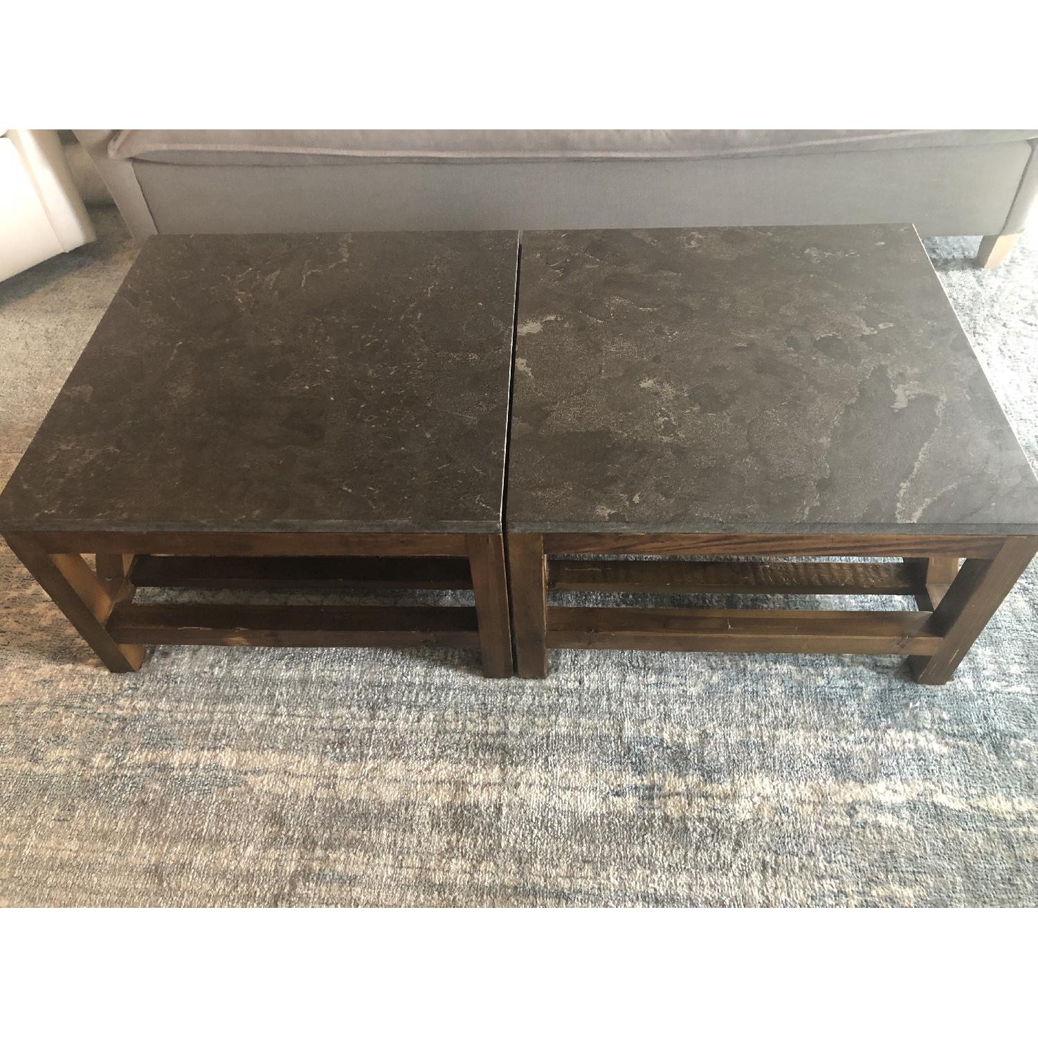 Crate & Barrel Bluestone Square Coffee Table - image-7