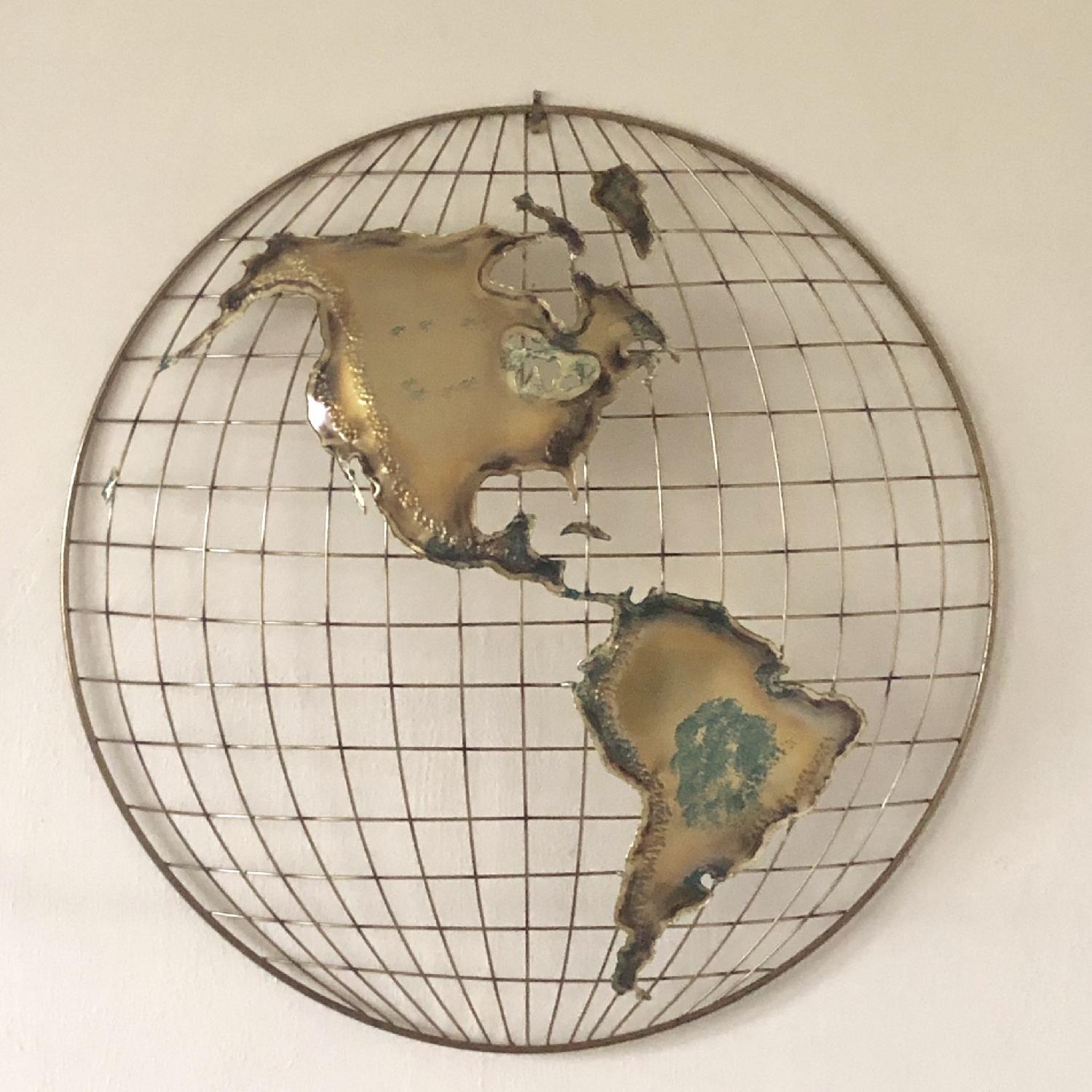 C. Jere Vintage Metal Globe Wall Sculpture - image-1