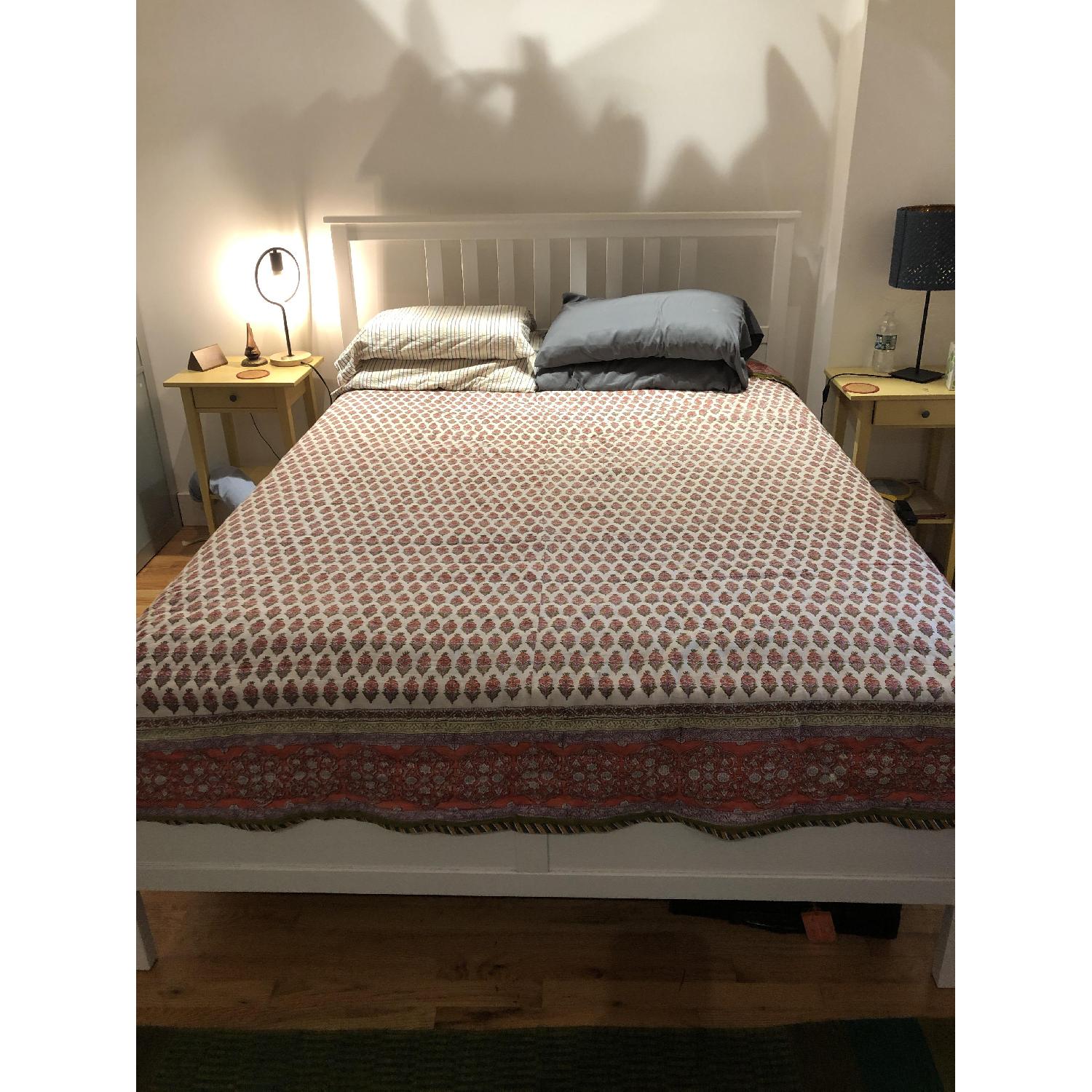 Ikea Hemnes Queen Bed Frame w/ Lonset Slatted Base - image-1