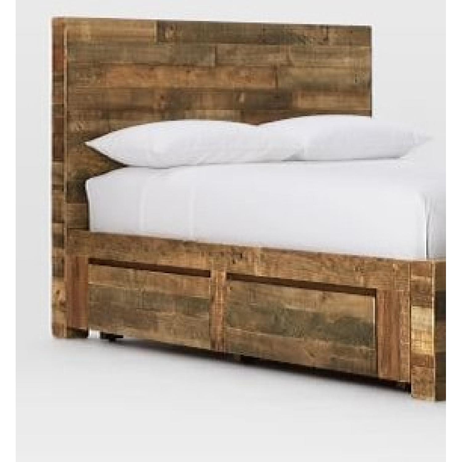 West Elm Natural Solid Reclaimed Wood Storage Bed AptDeco