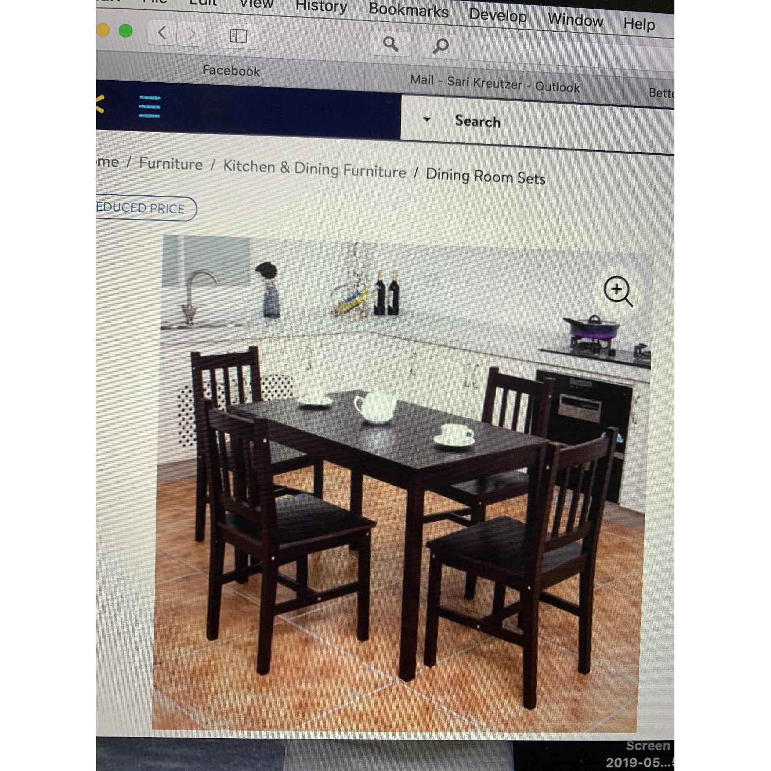 Costway 5 Piece Solid Pine Wood Dining Set - image-1