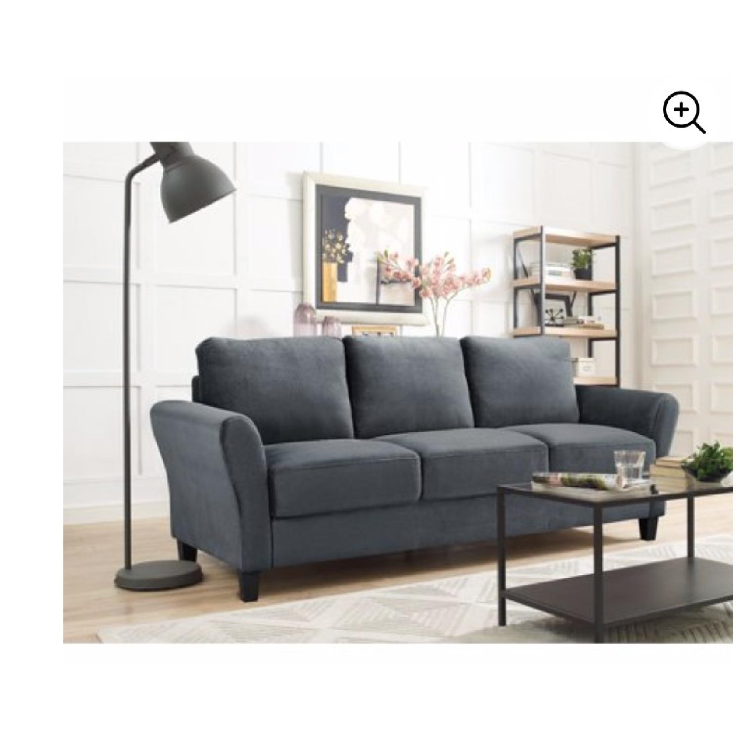 Alexa Rolled Arm Sofa in Dark Grey - image-1