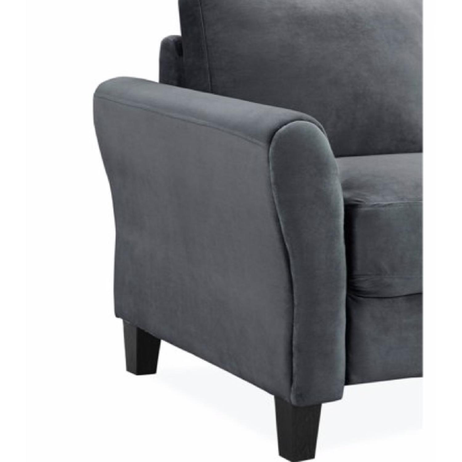 Alexa Rolled Arm Sofa in Dark Grey - image-5