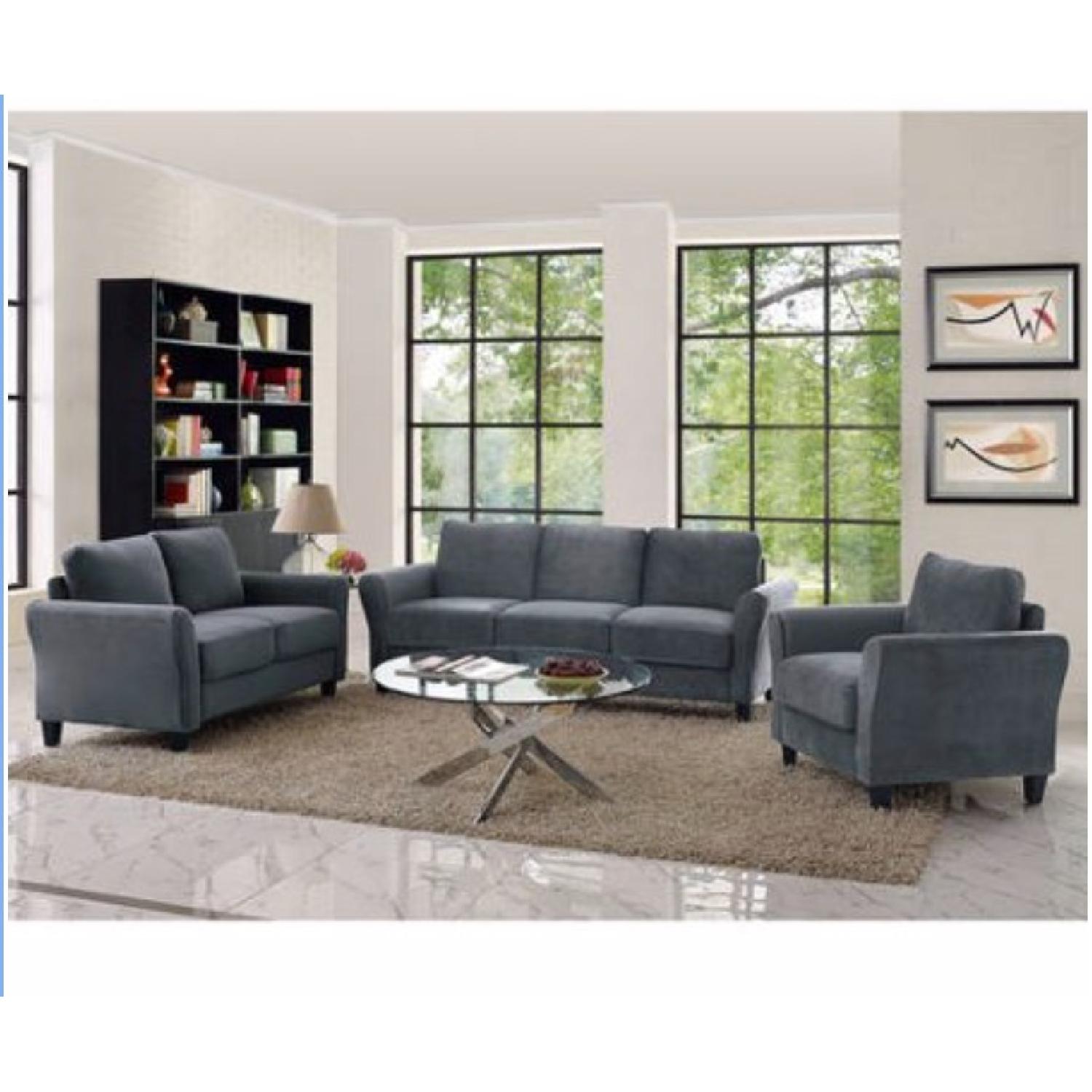 Alexa Rolled Arm Sofa in Dark Grey - image-6