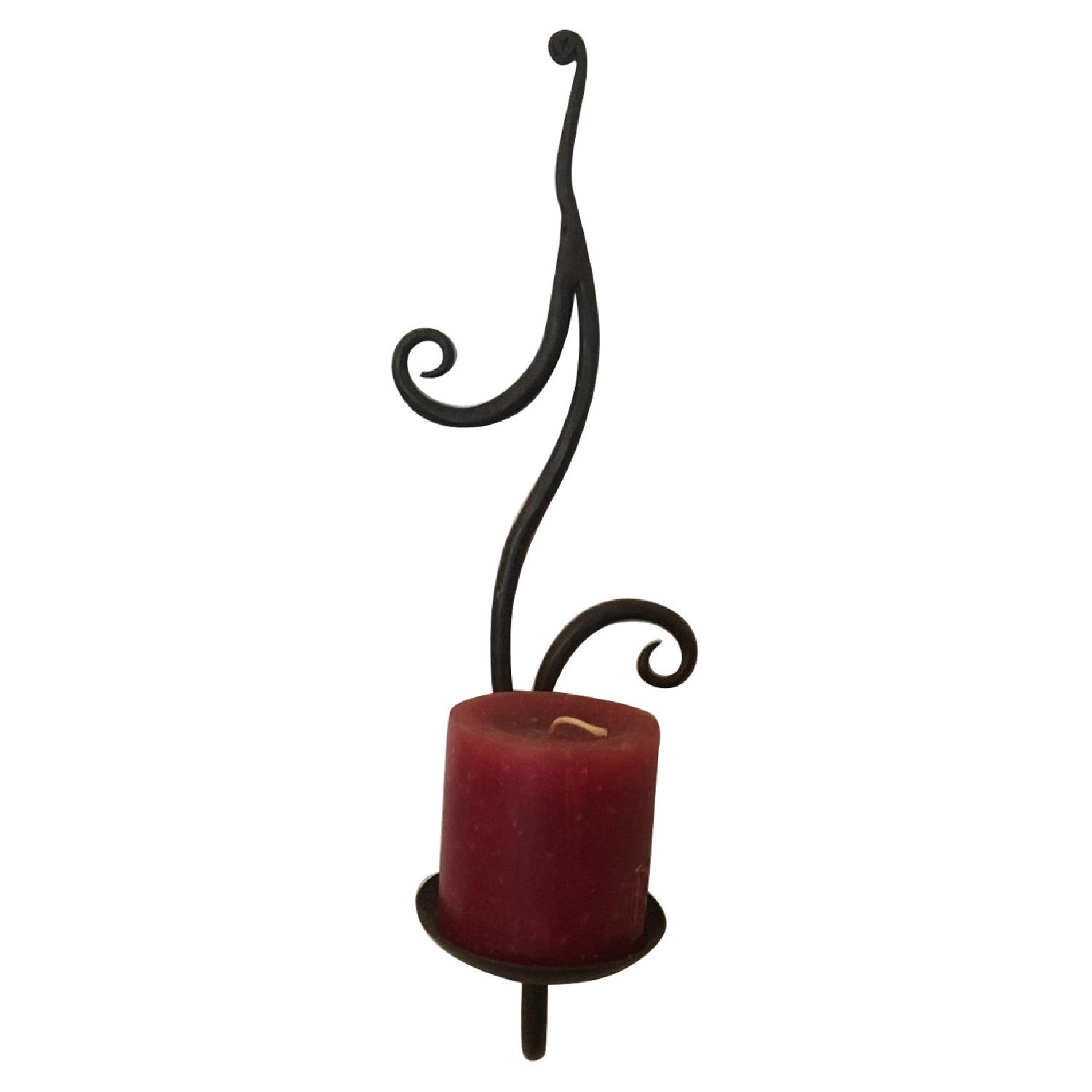 Black Wrought Iron Candle Sconces AptDeco
