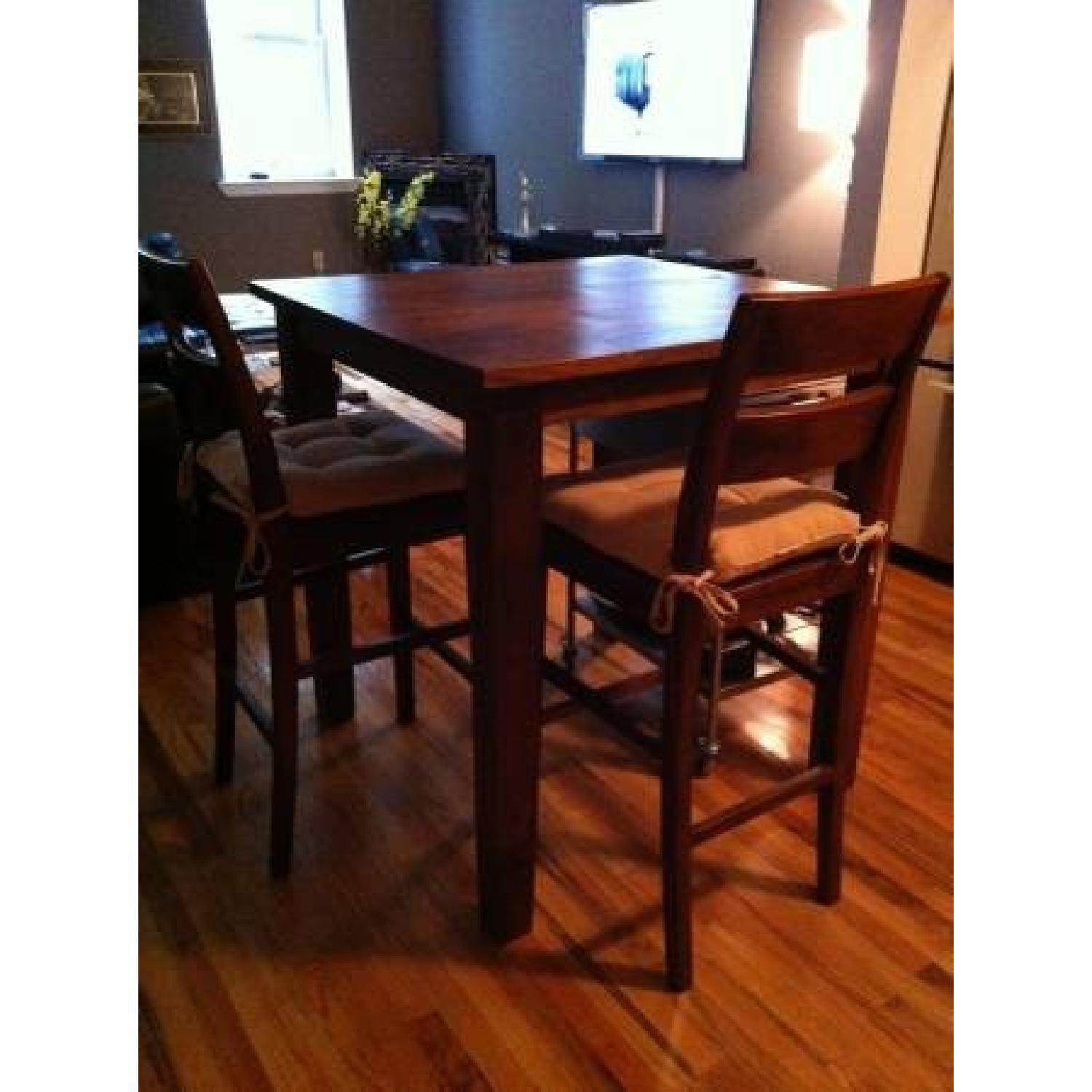 Crate & Barrel Basque High Dining Table w/ 2 Stools AptDeco