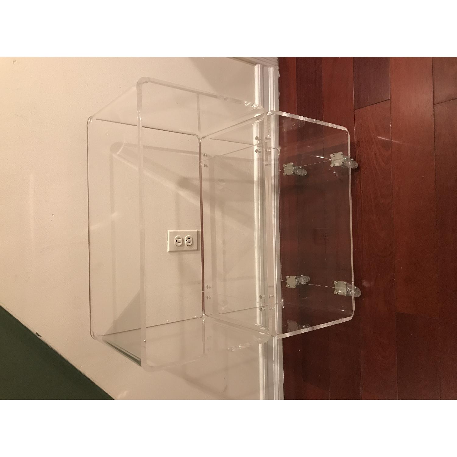 CB2 Peekaboo Acrylic Lucite Rolling Shelf - image-1