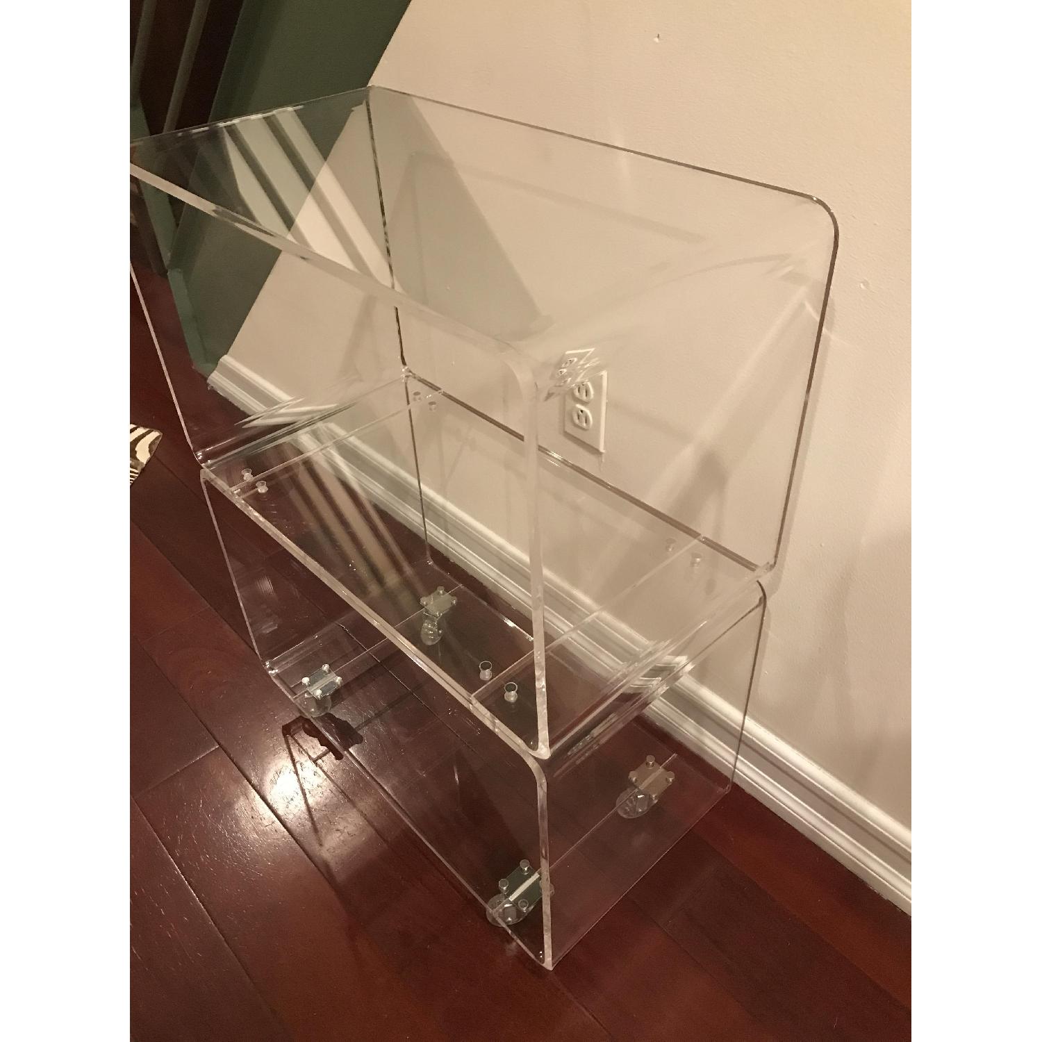 CB2 Peekaboo Acrylic Lucite Rolling Shelf - image-3