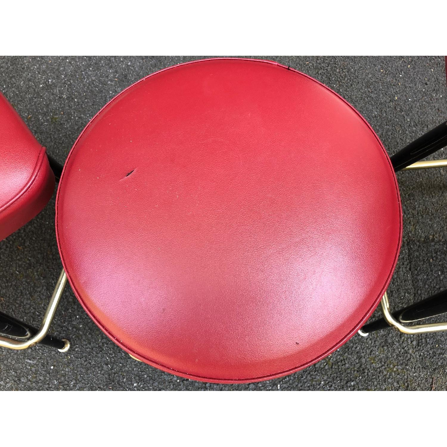 Red Faux Leather Counter Height Bar Stools - image-5