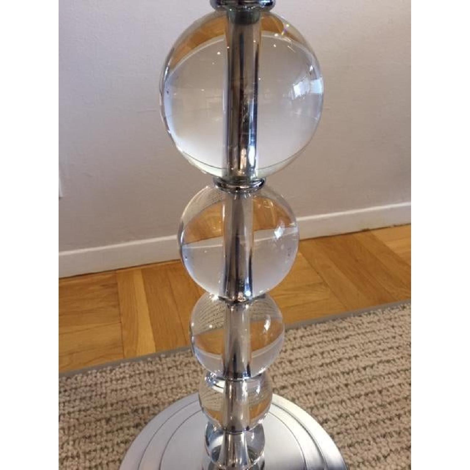 Contemporary Lucite Ball & Chrome Round Glass Top Side Table - image-4