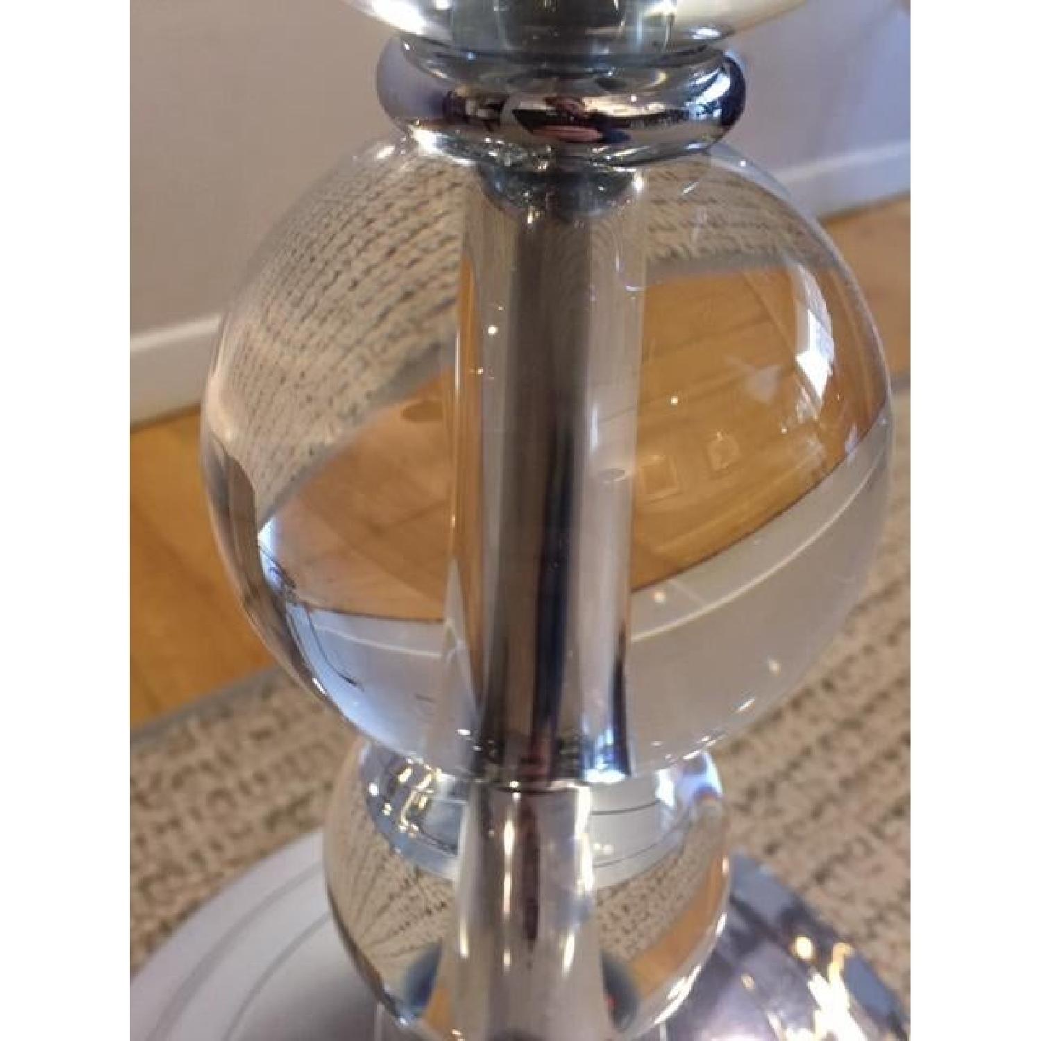 Contemporary Lucite Ball & Chrome Round Glass Top Side Table - image-5