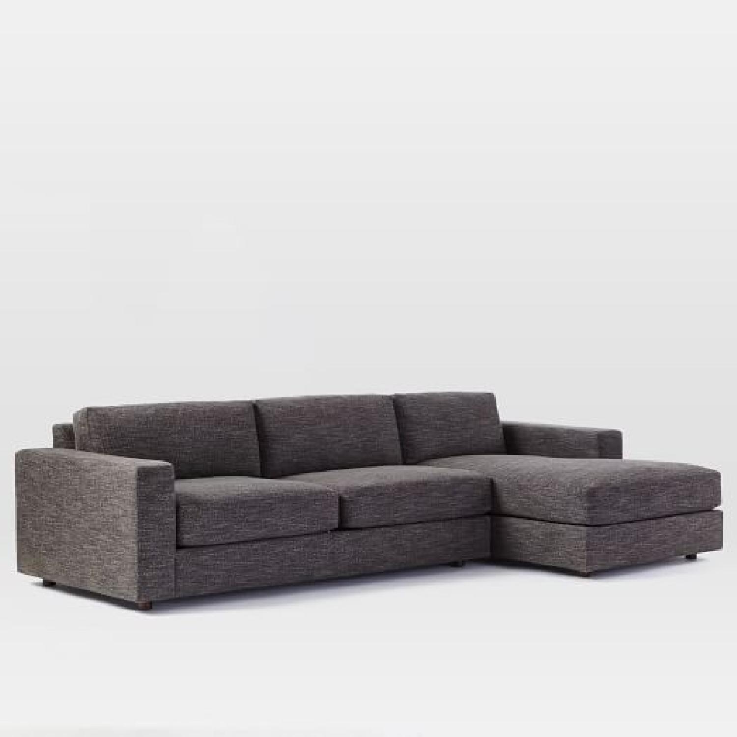 West Elm Urban Large 2-Piece Right Chaise Sectional Sofa - image-2