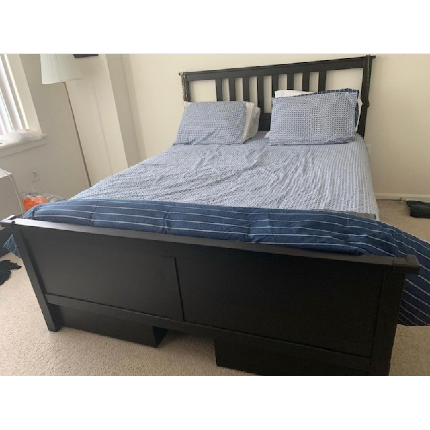 Ikea Hemnes Queen Size Bed Frame W 2 Storage Boxes Aptdeco