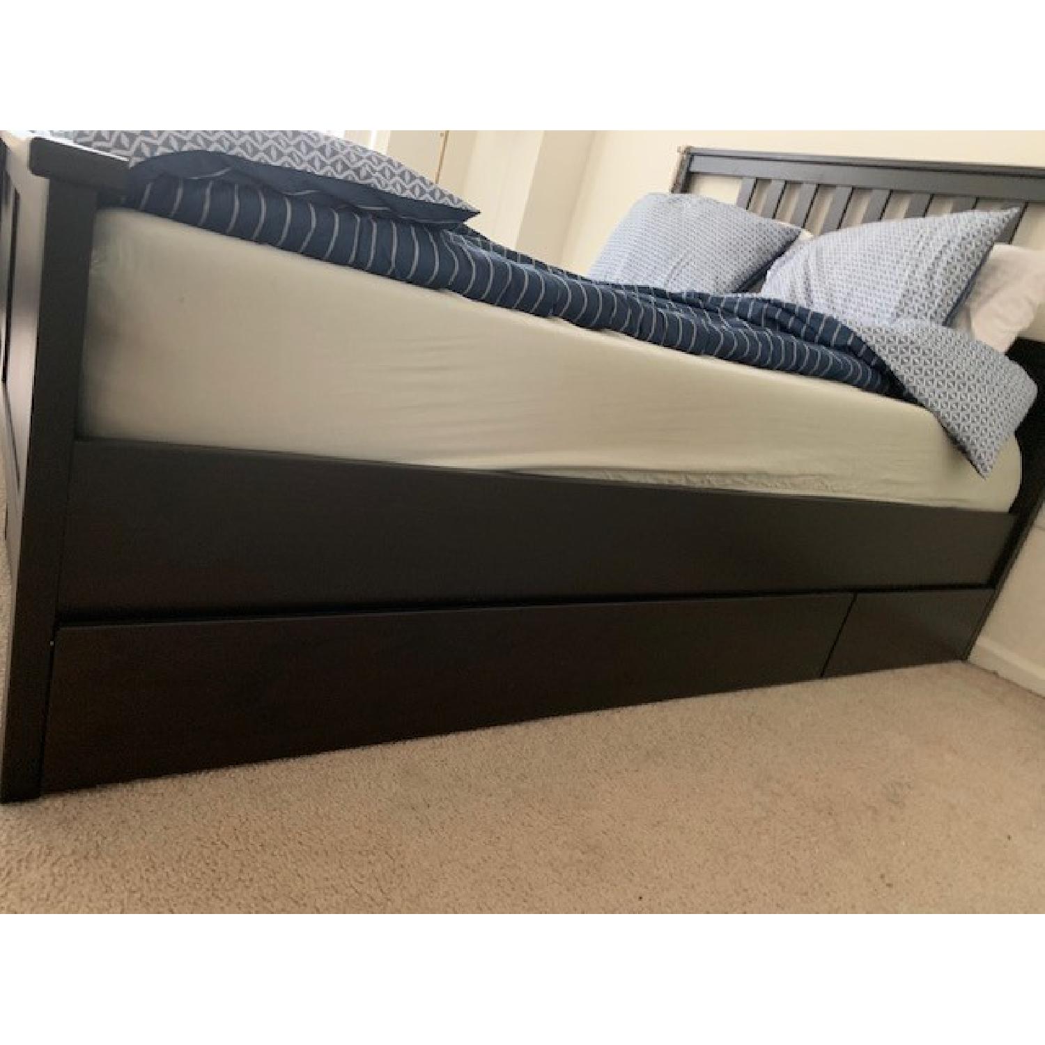 Ikea Hemnes Queen Size Bed Frame w/ 2 Storage Boxes AptDeco