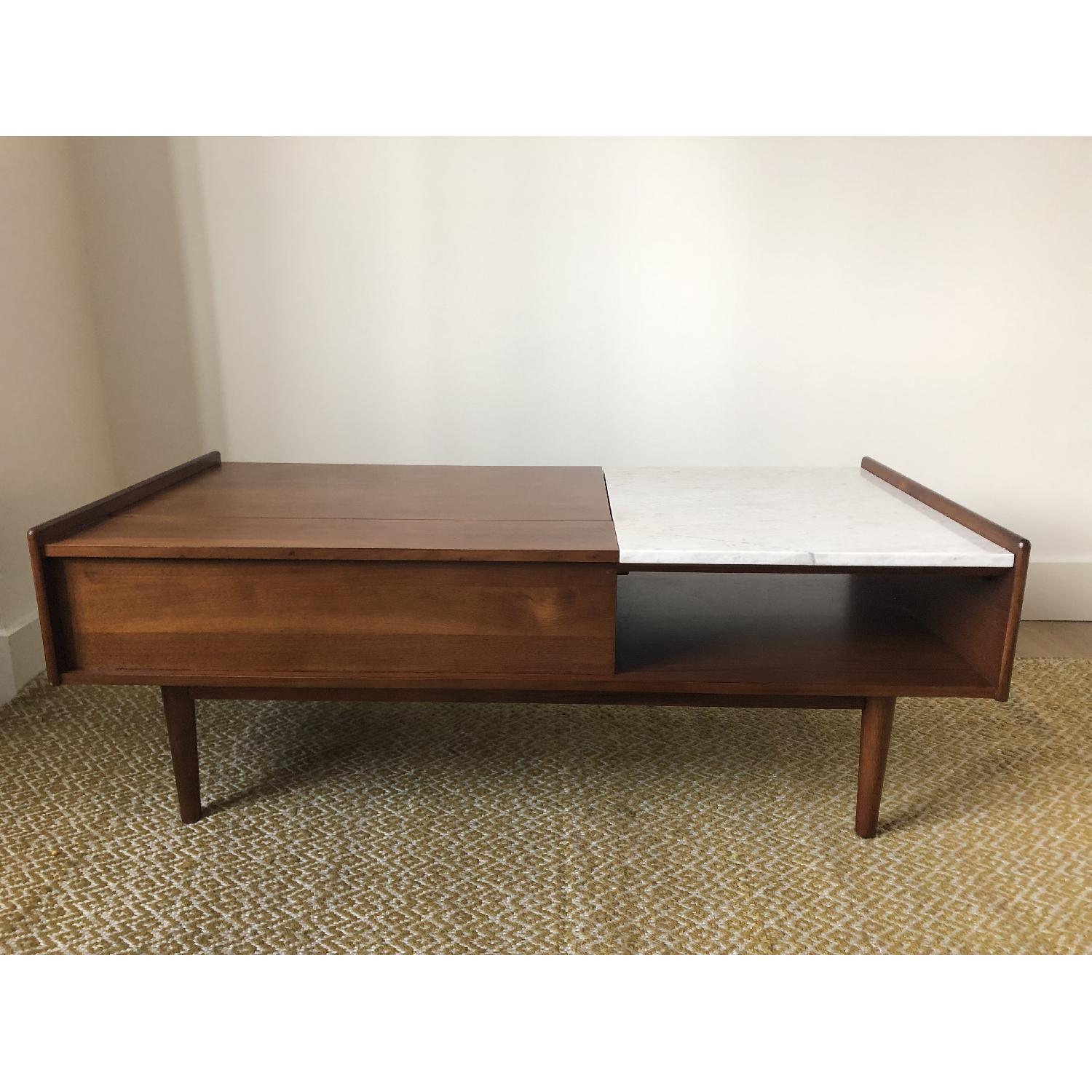 West Elm MidCentury PopUp Storage Coffee Table in Walnut AptDeco