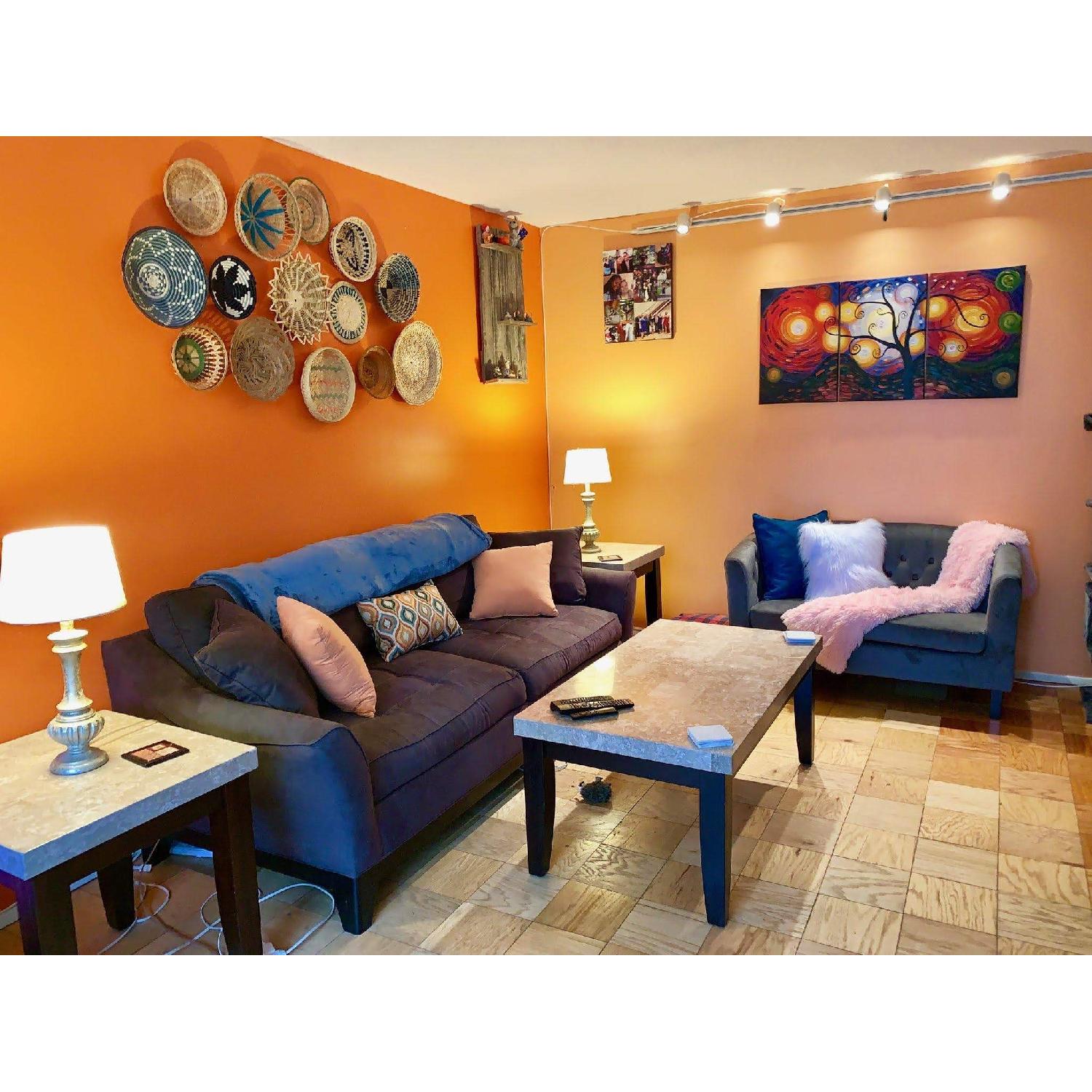 Bob's Marble Coffee Table + 2 Matching End Tables - image-1