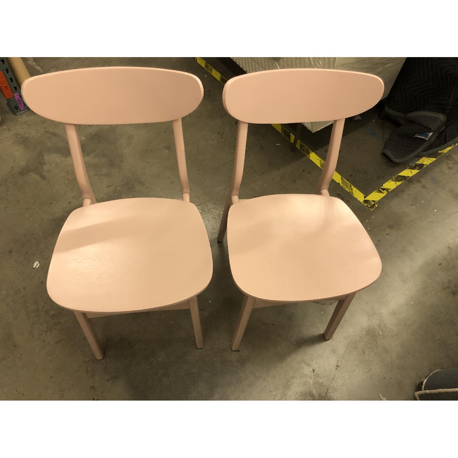 West Elm Classic Cafe Dining Chairs in Blush Lacquer AptDeco