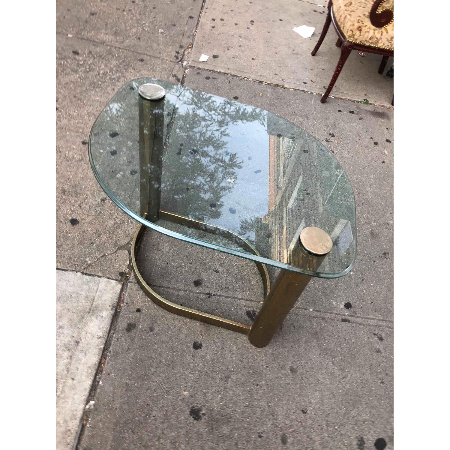 Mid Century Glass & Metal Coffee Table - image-3