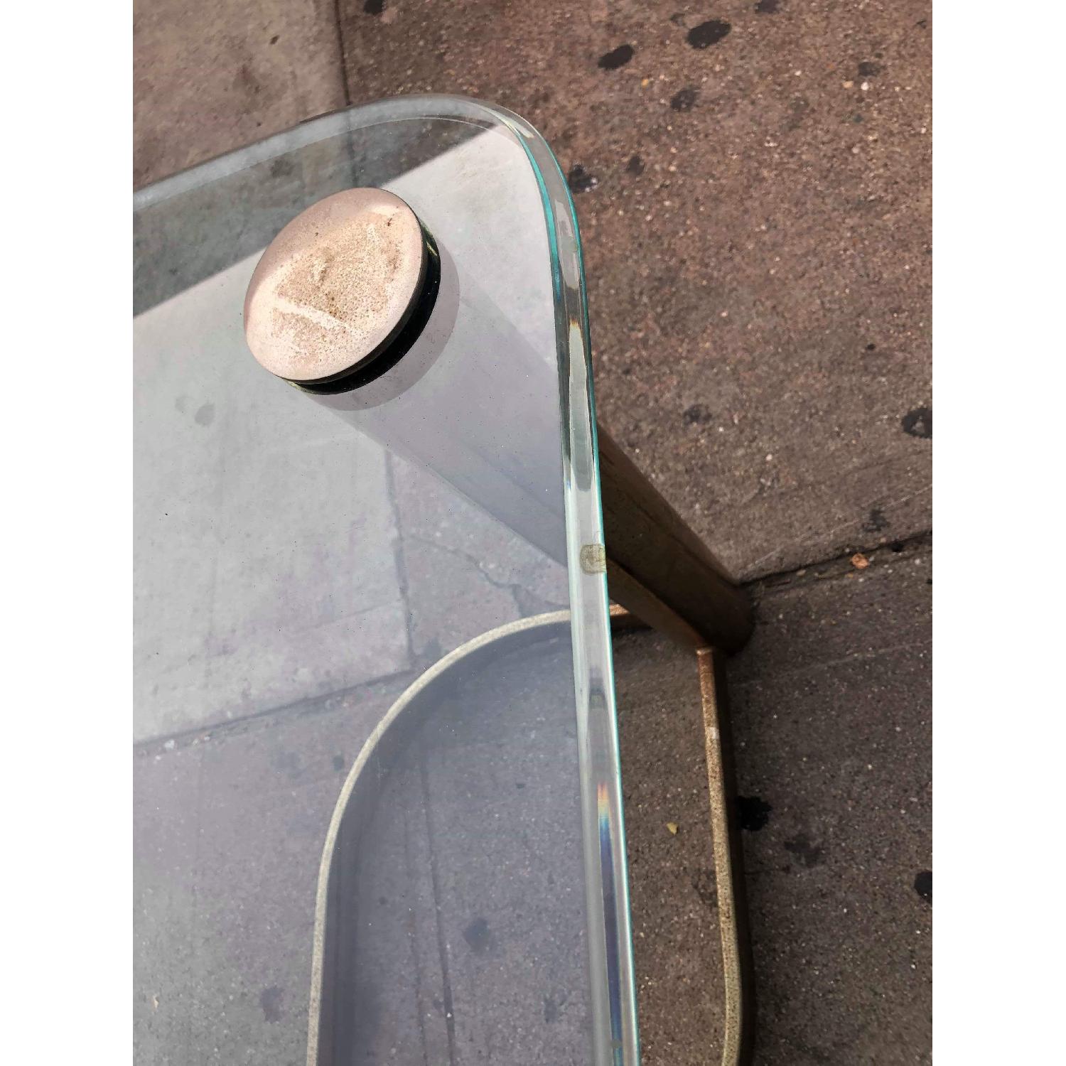 Mid Century Glass & Metal Coffee Table - image-7