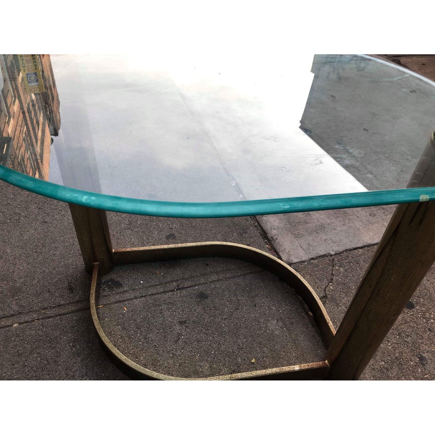Mid Century Glass & Metal Coffee Table - image-8