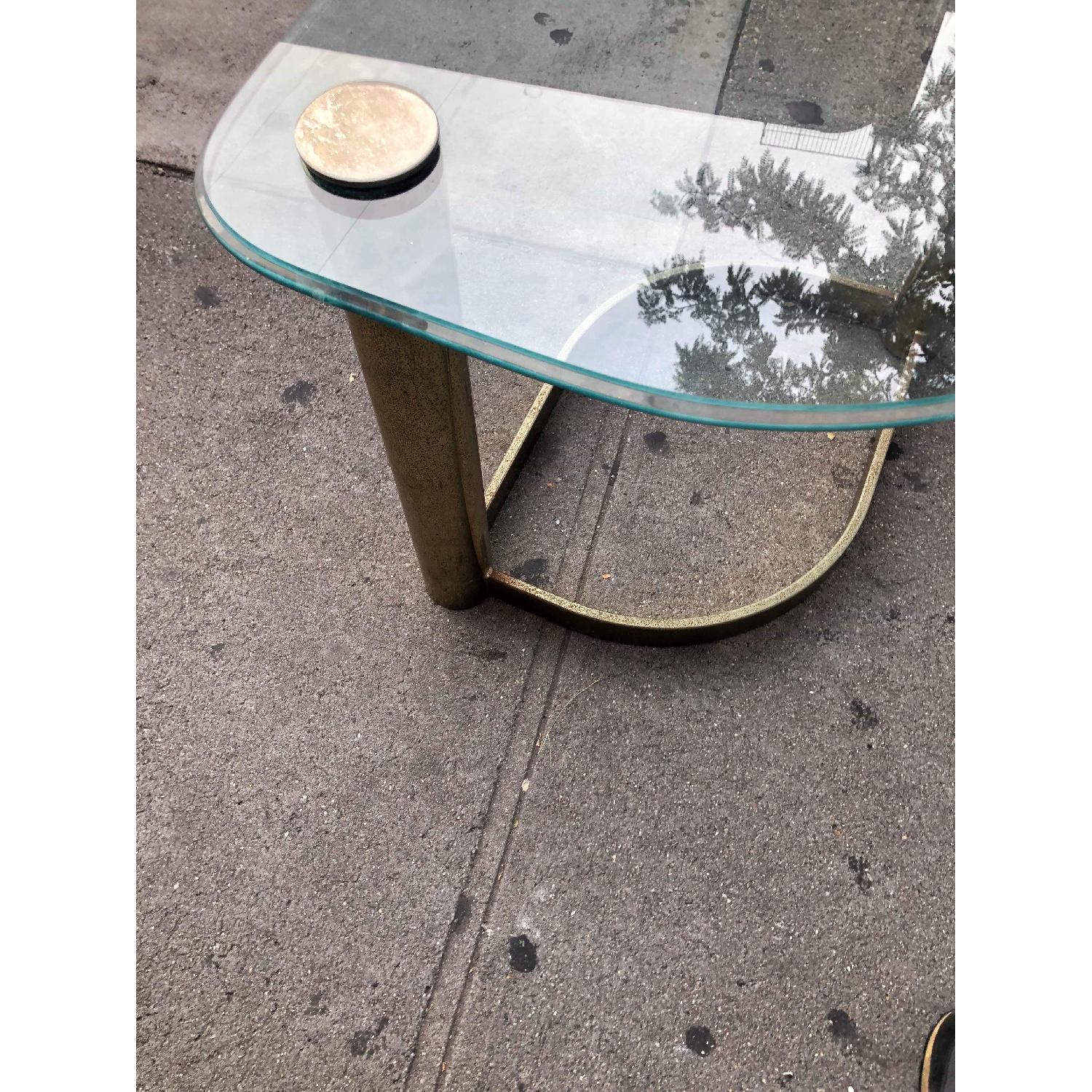 Mid Century Glass & Metal Coffee Table - image-10