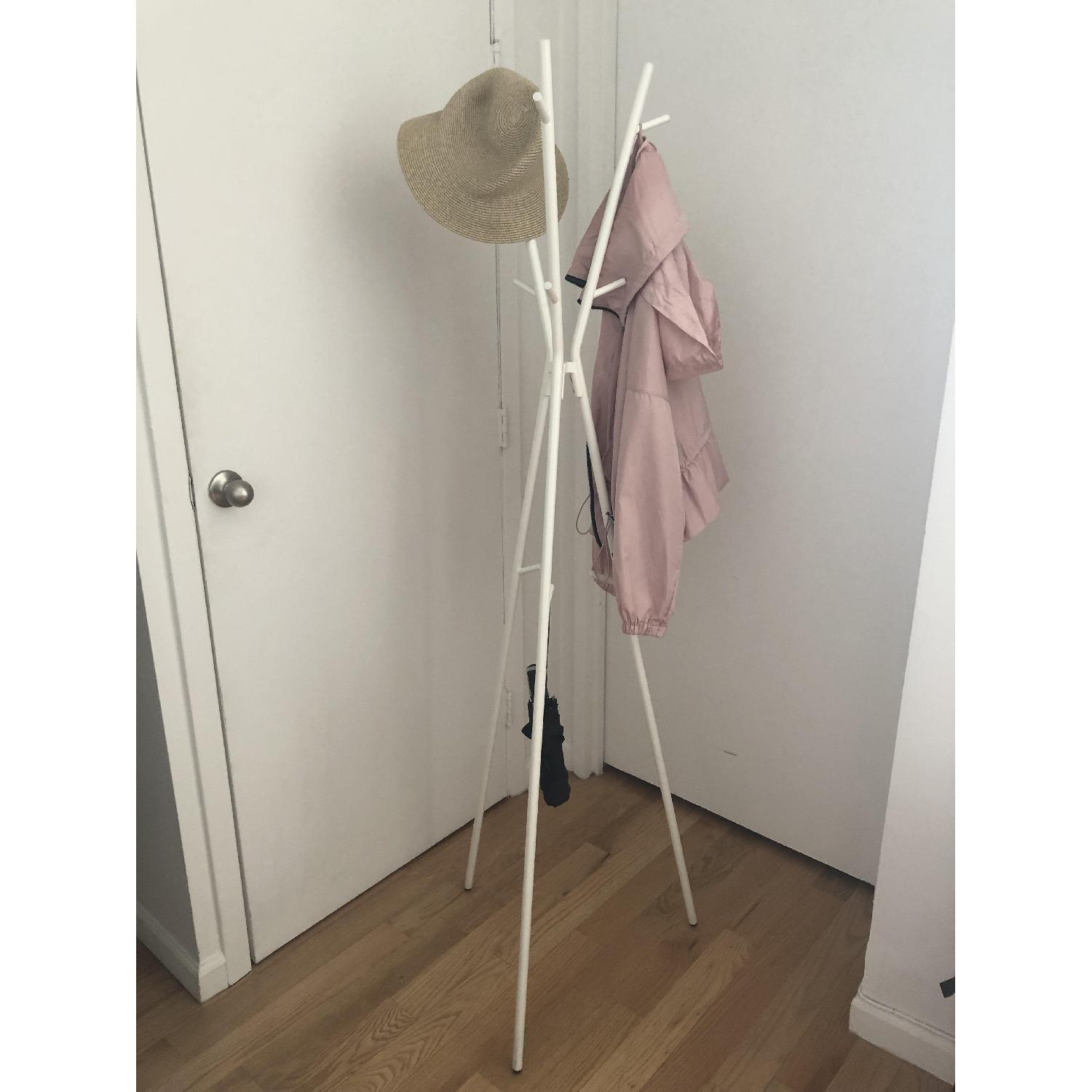 Ikea White Modern Coat Rack AptDeco