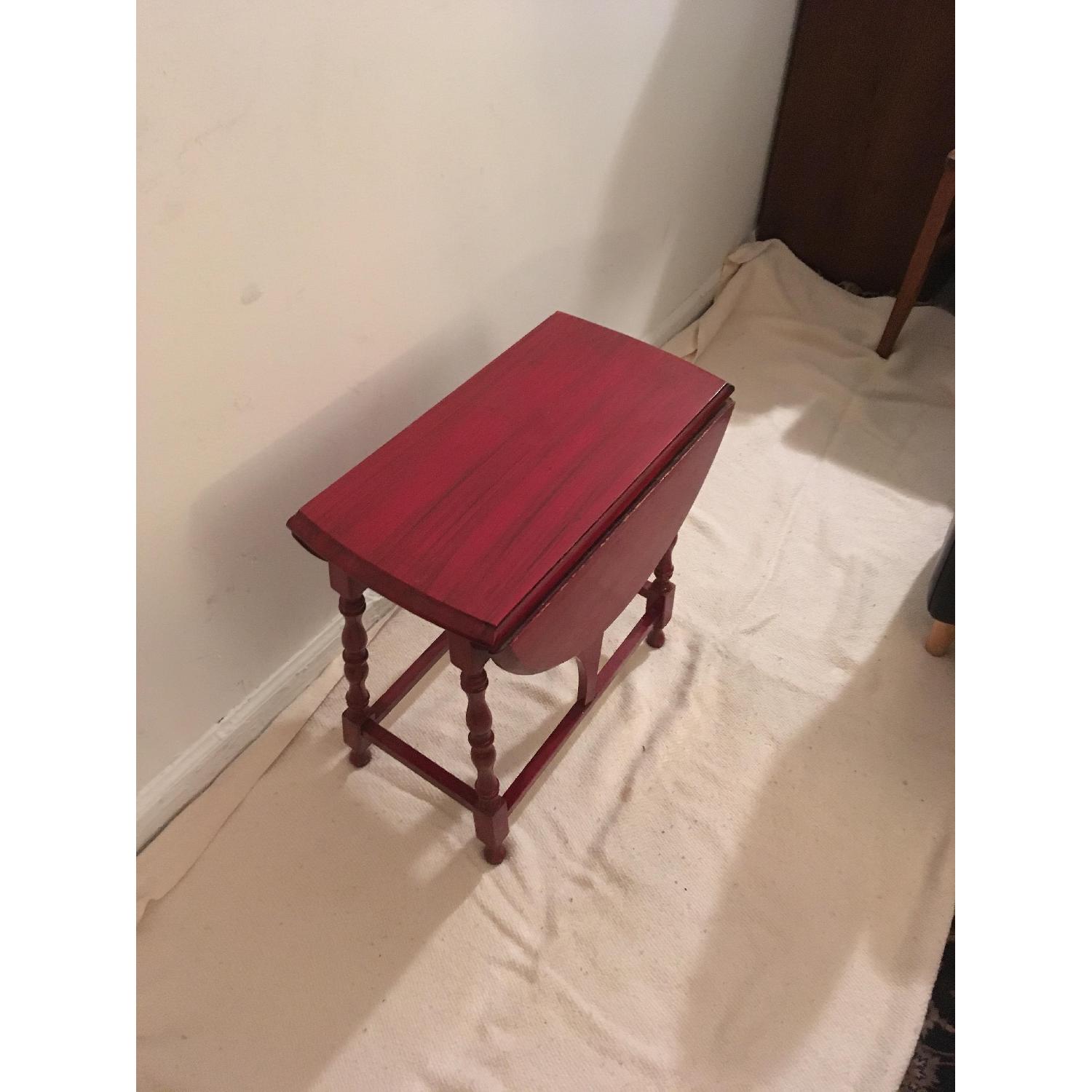 Antiqued Red Swing Leg Side Table - image-1