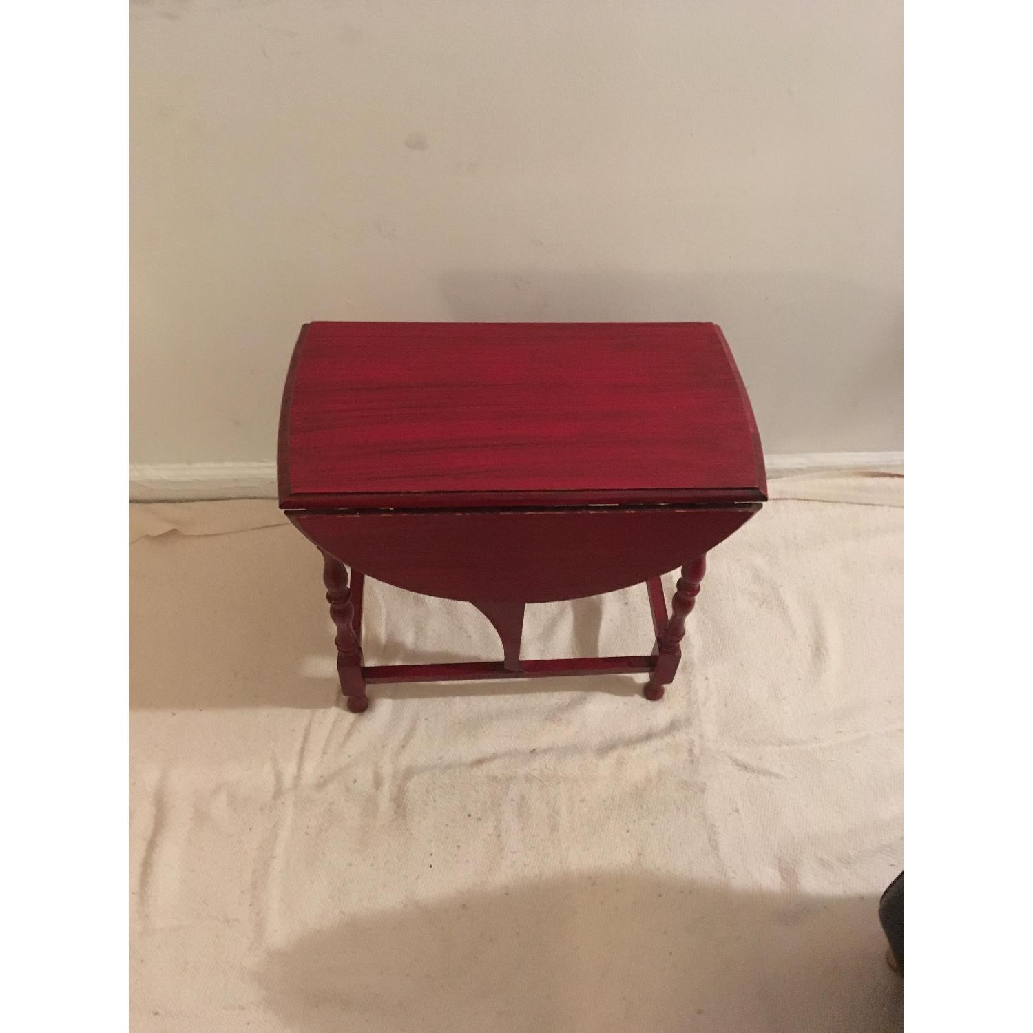 Antiqued Red Swing Leg Side Table - image-2