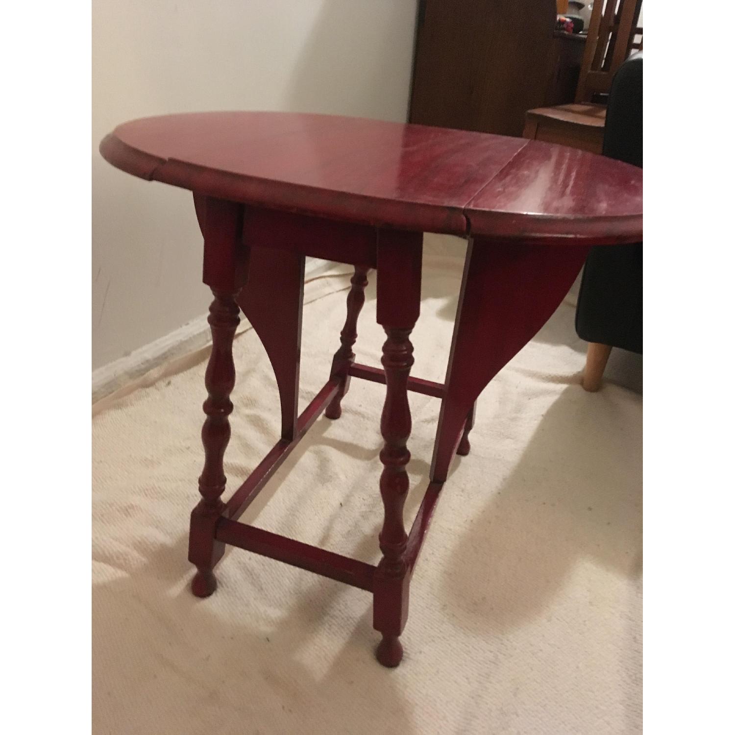 Antiqued Red Swing Leg Side Table - image-3