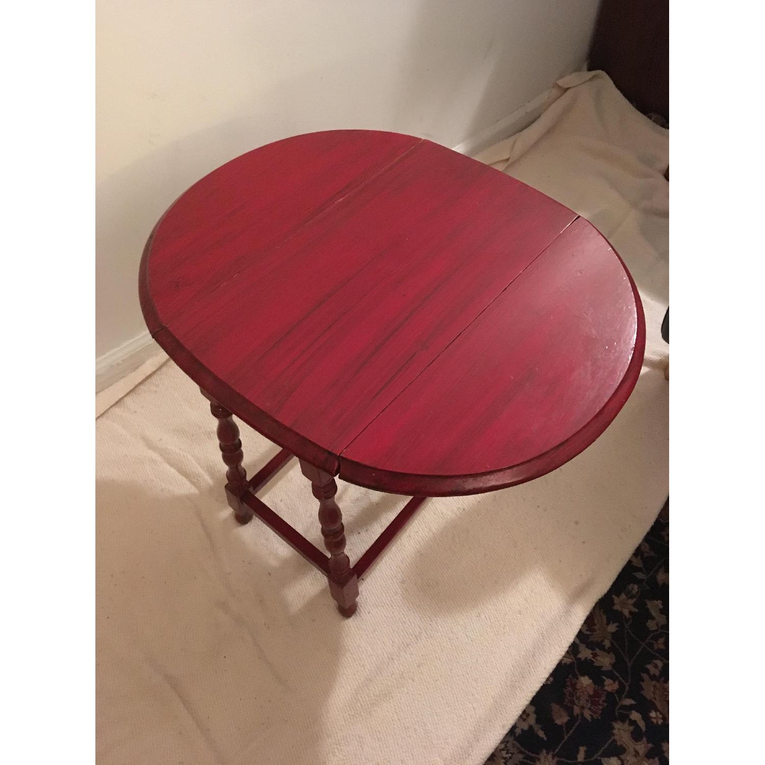 Antiqued Red Swing Leg Side Table - image-4