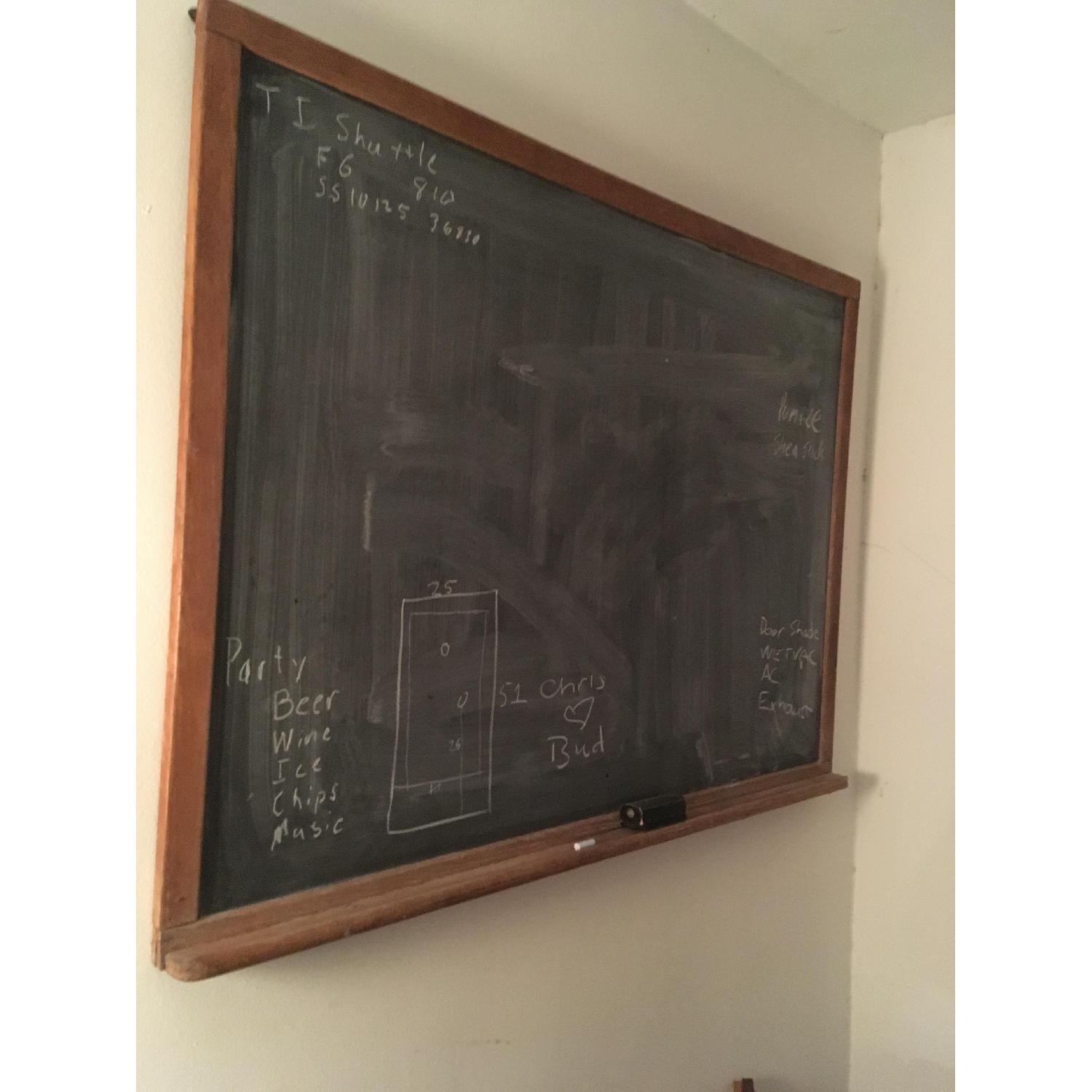Oak Trimmed Old School Blackboard - image-1