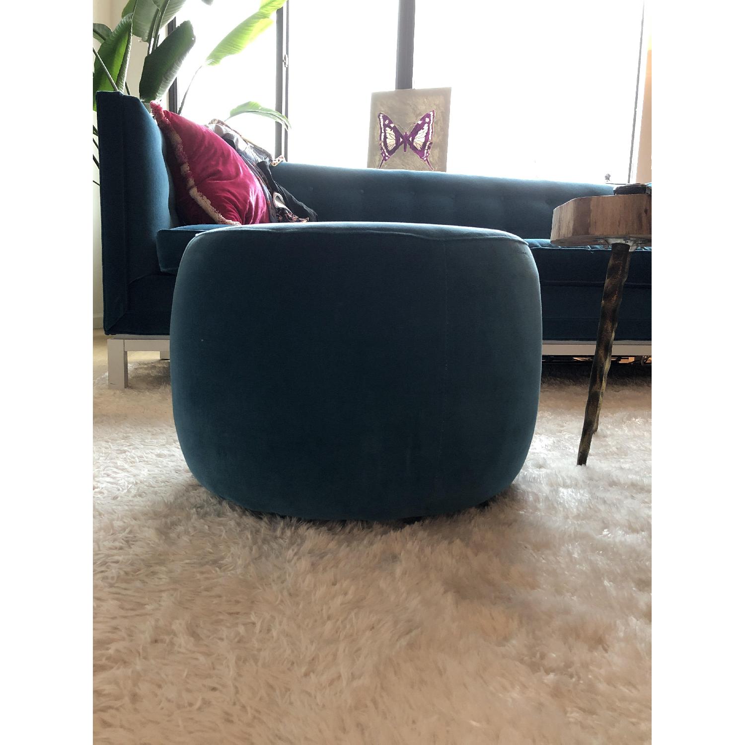 ABC Carpet and Home Velvet Rolling Ottoman - image-1