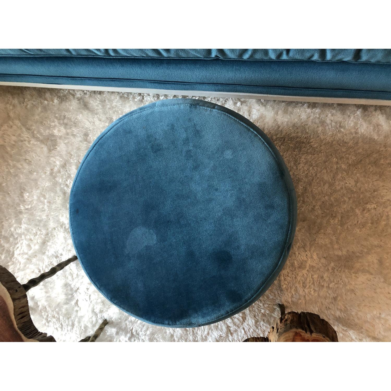 ABC Carpet and Home Velvet Rolling Ottoman - image-3