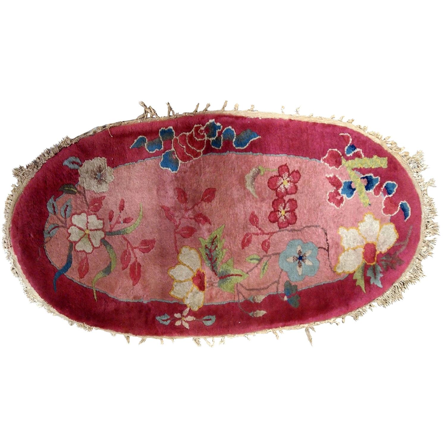 Antique Handmade Art Deco Chinese Rug - image-6