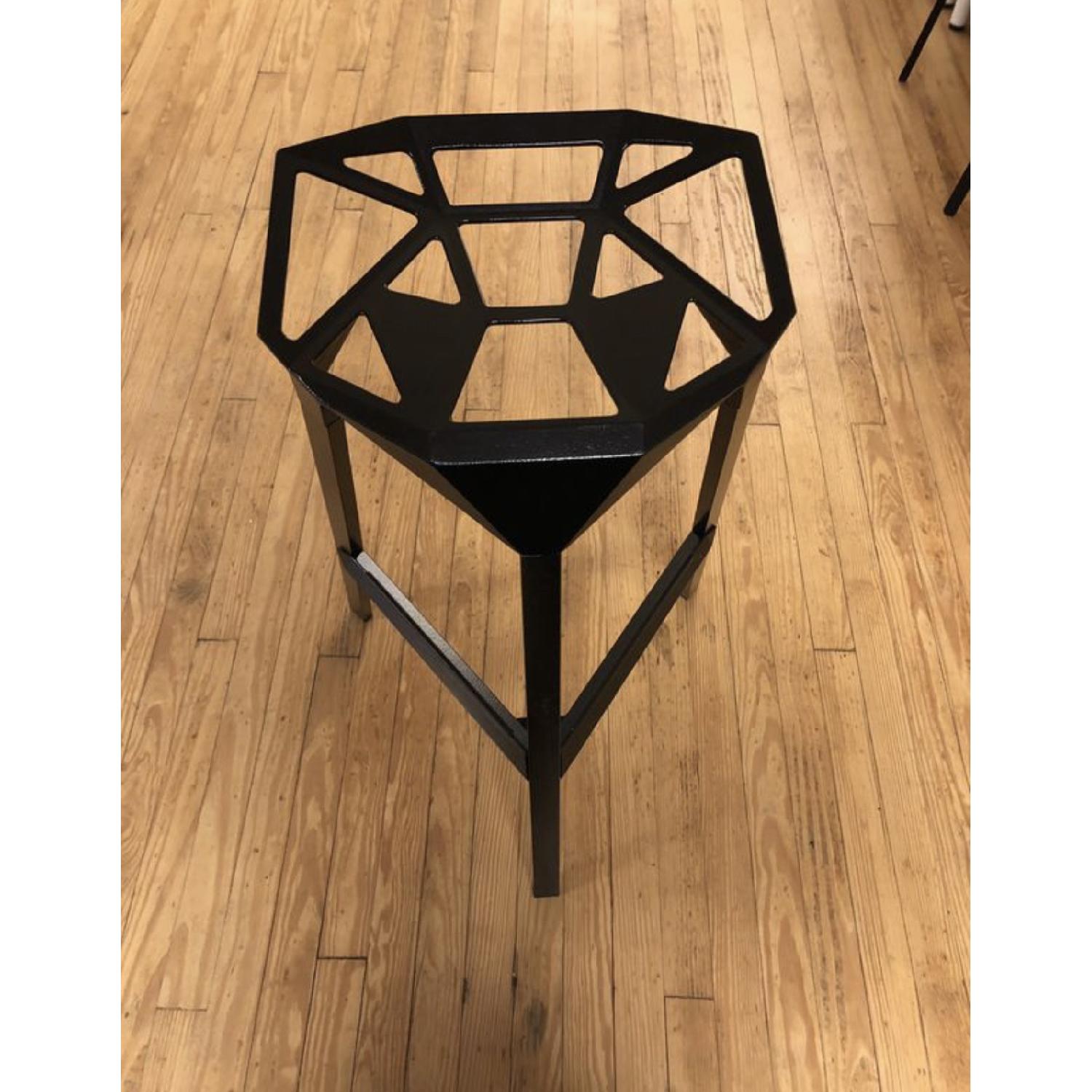 Modern Stackable Black Metal Stools - image-1