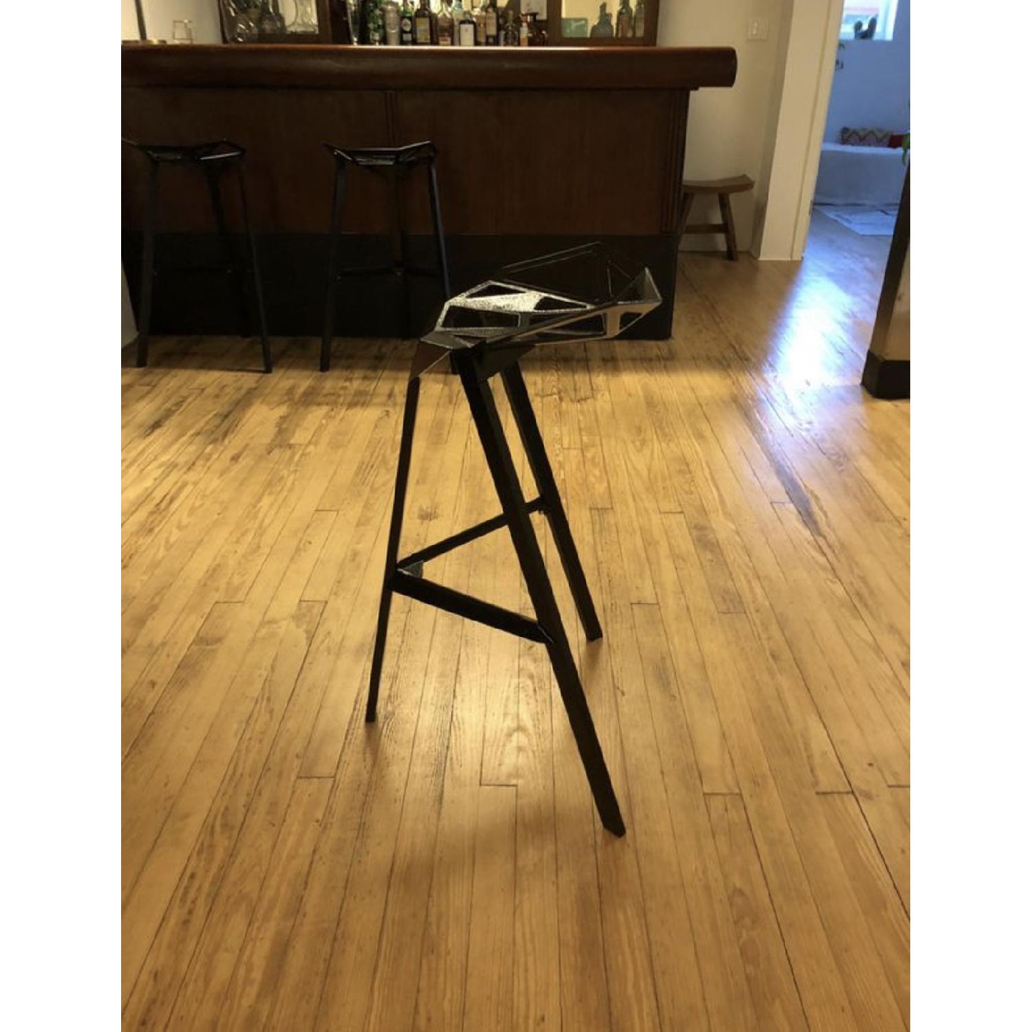 Modern Stackable Black Metal Stools AptDeco