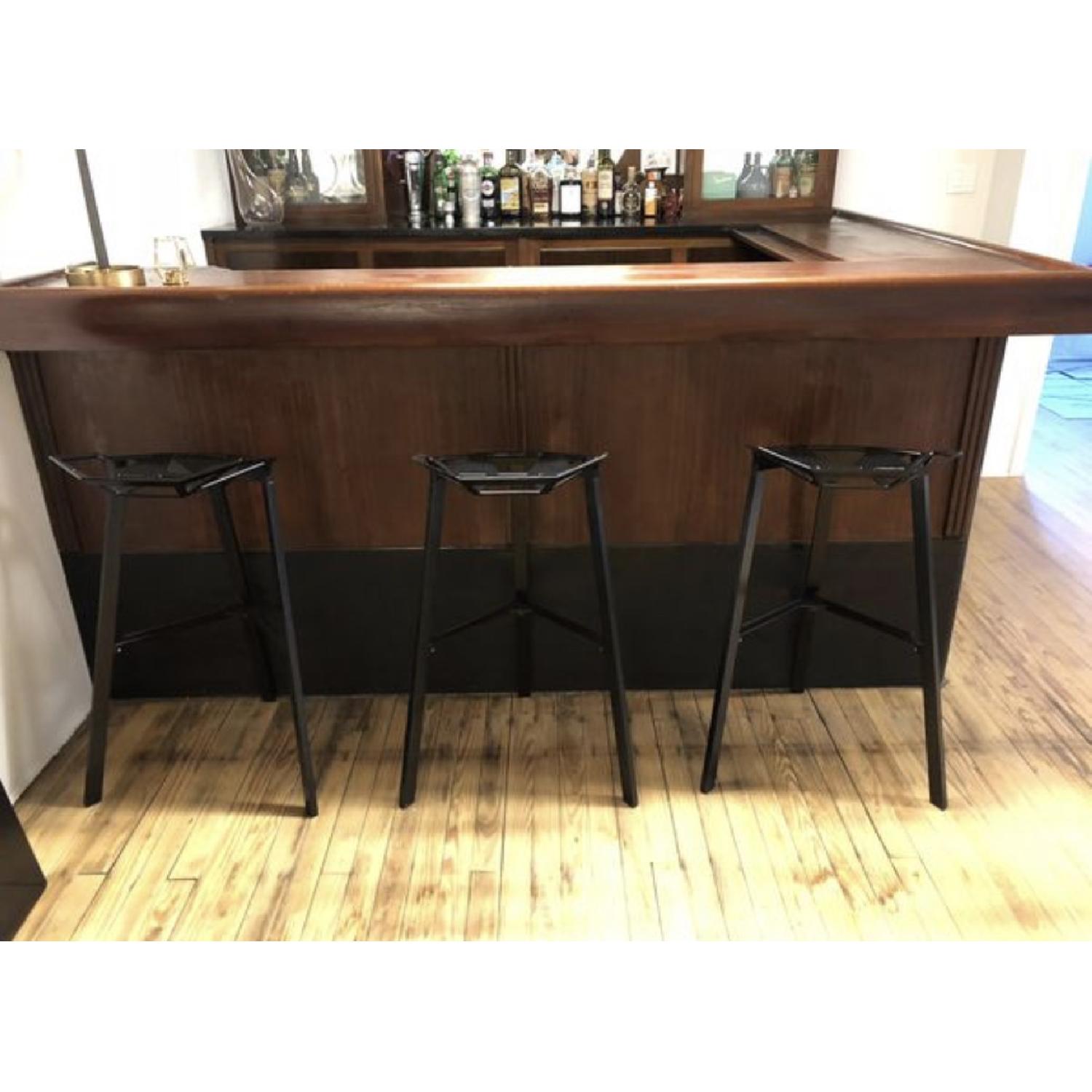 Modern Stackable Black Metal Stools - image-3